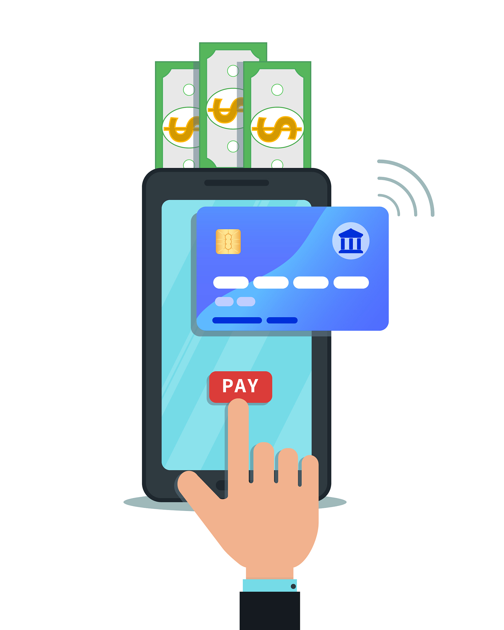 online mobile payment money transfer or shopping