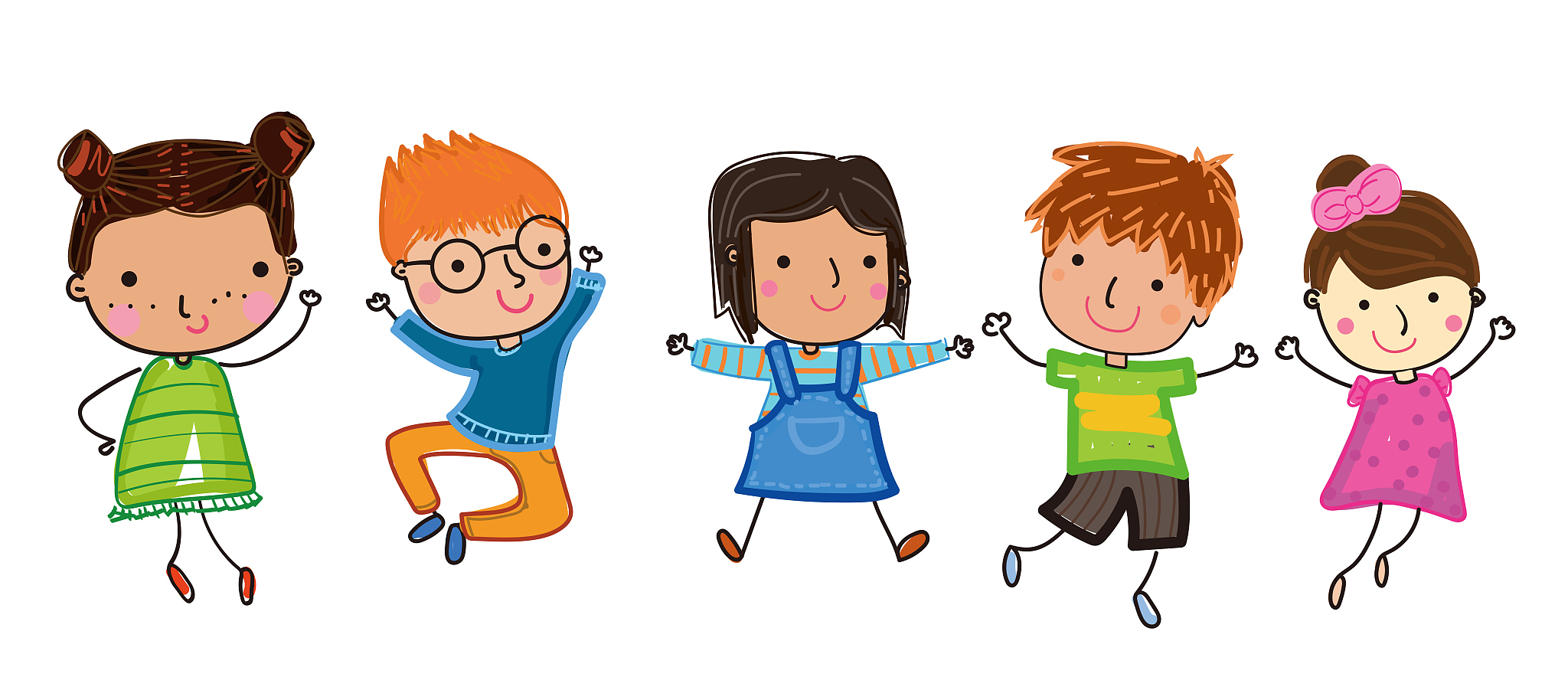 cute happy cartoon sketch kids