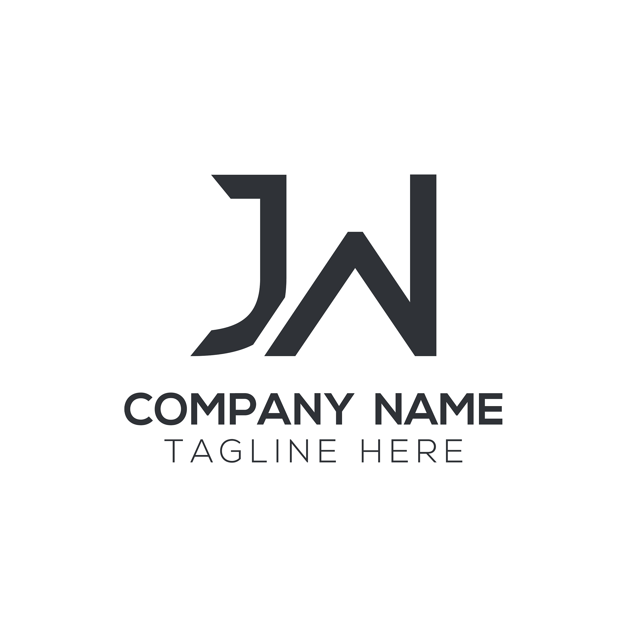 creative letter jw logo design template initial