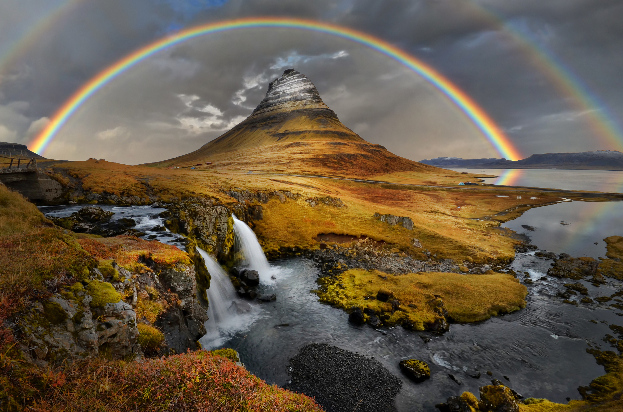 rainbow over kirkufell