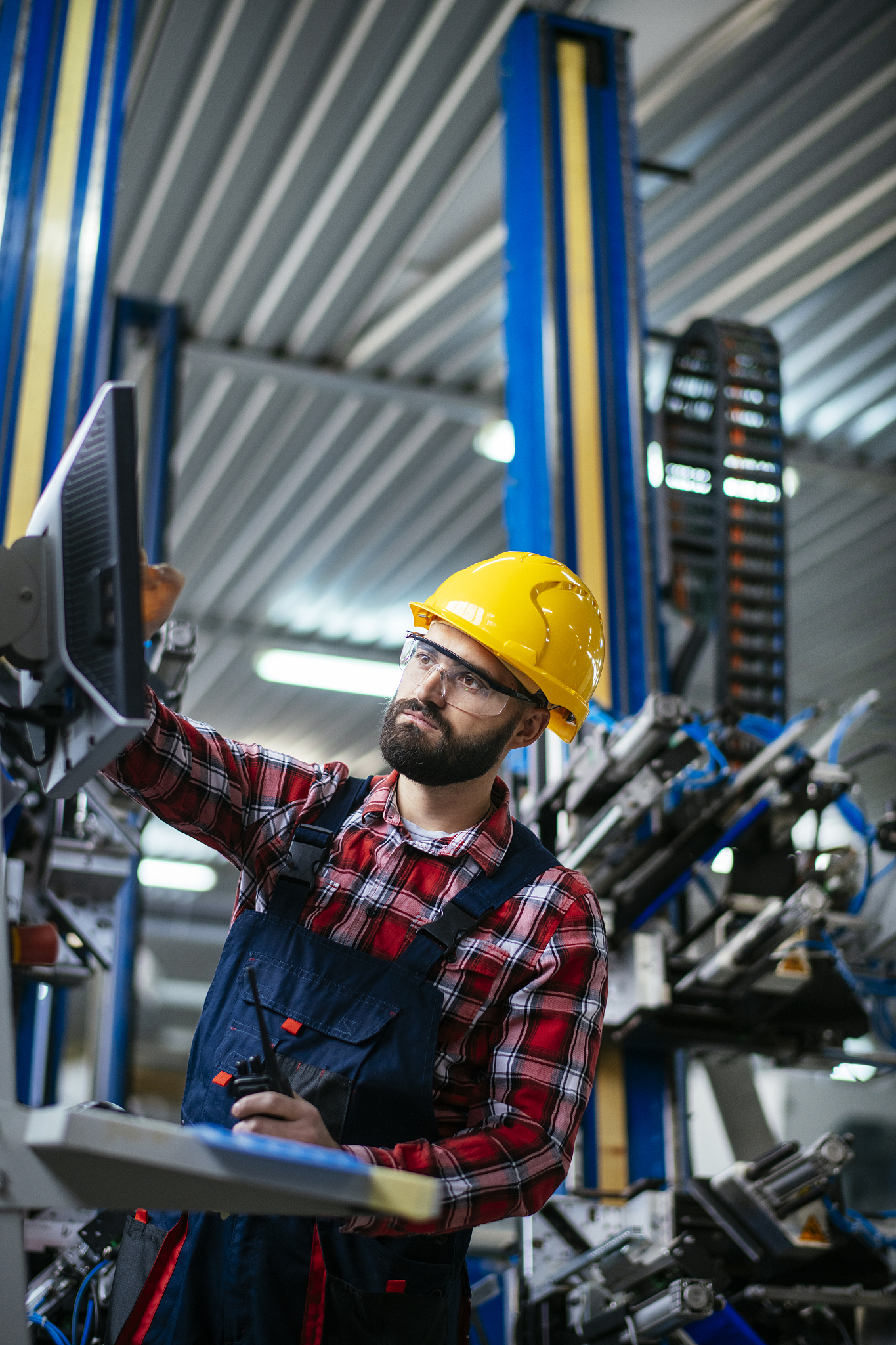 manual factory worker stock photo