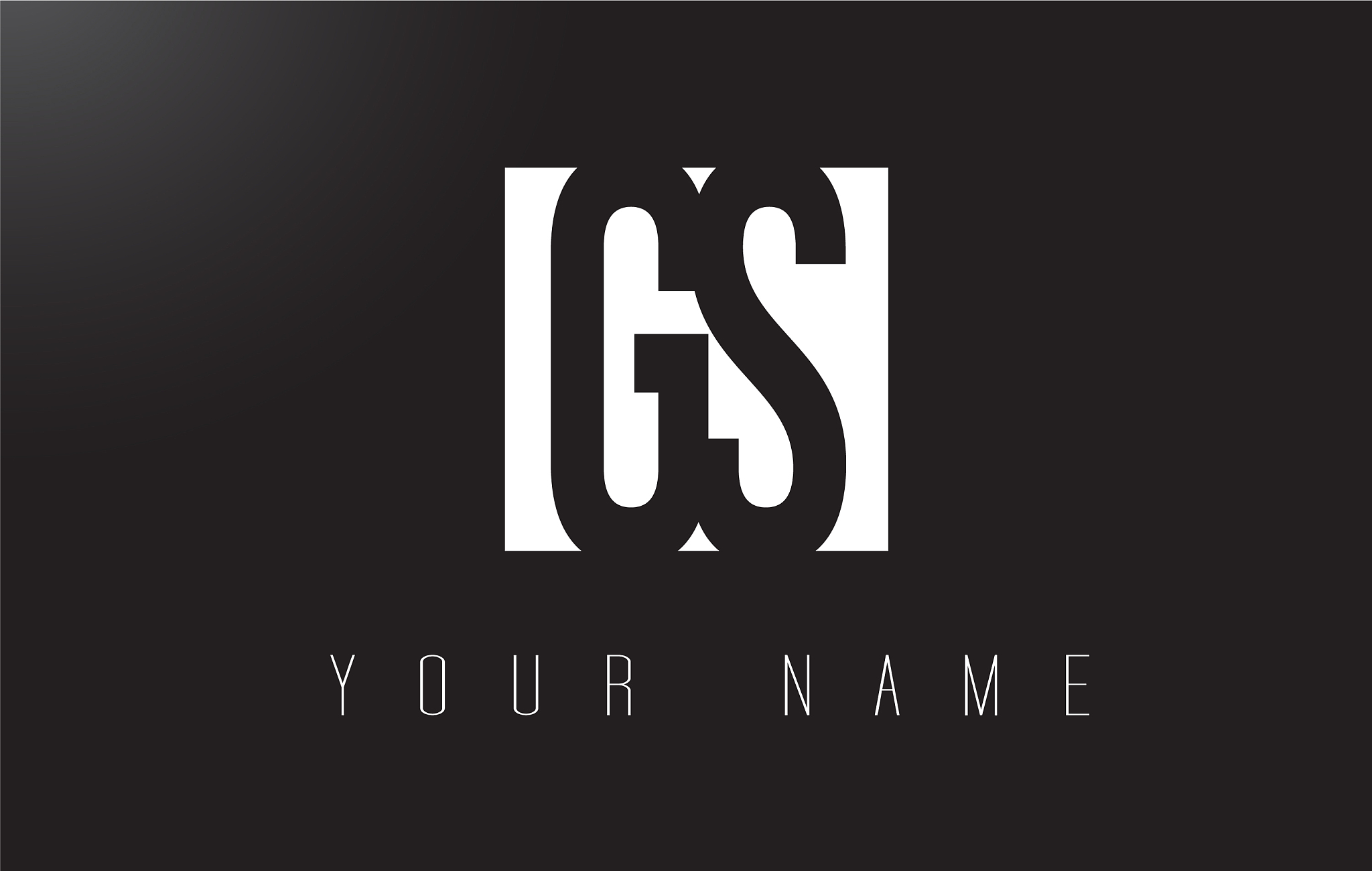 gs letter logo with black and white negative