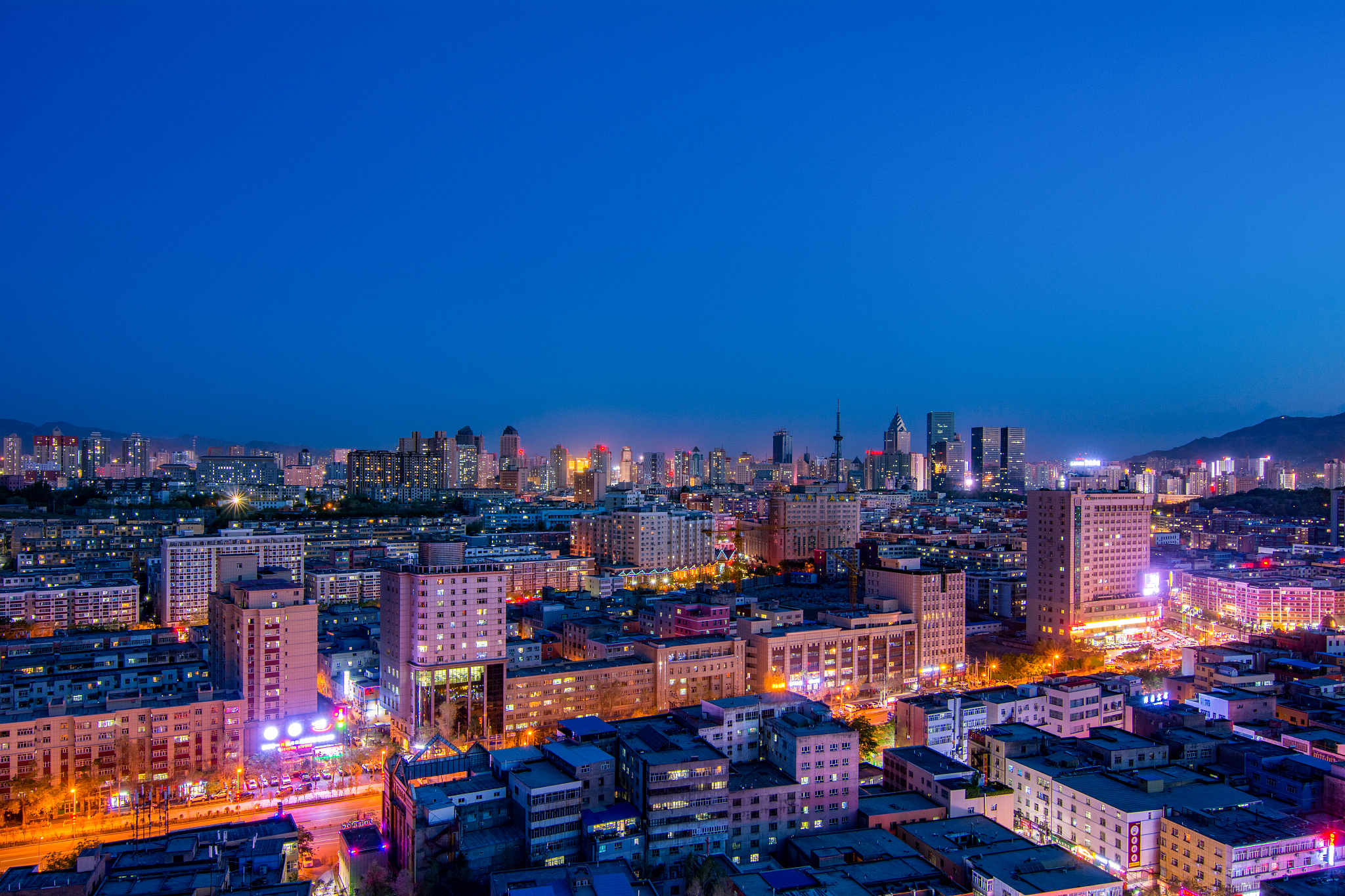 urumqi skyline at night