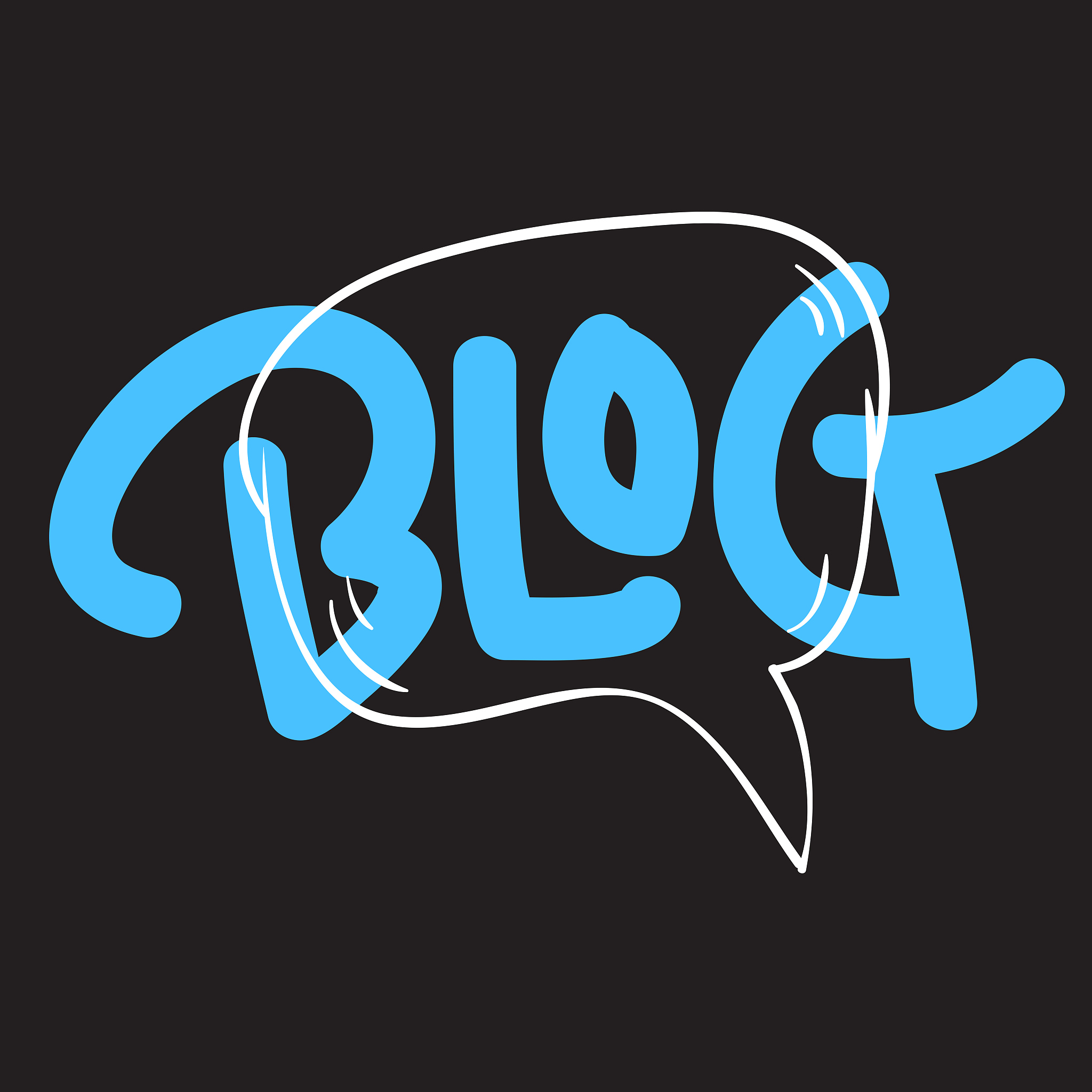 blog artistic lettering type with a cartoon hand drawn sketchy l