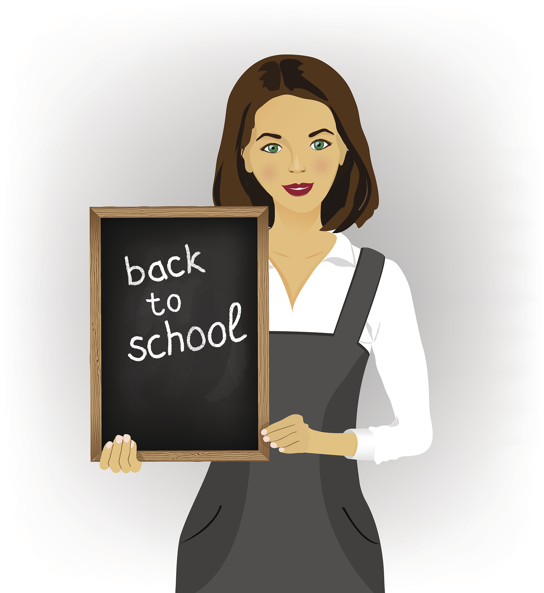 teacher with blackboard