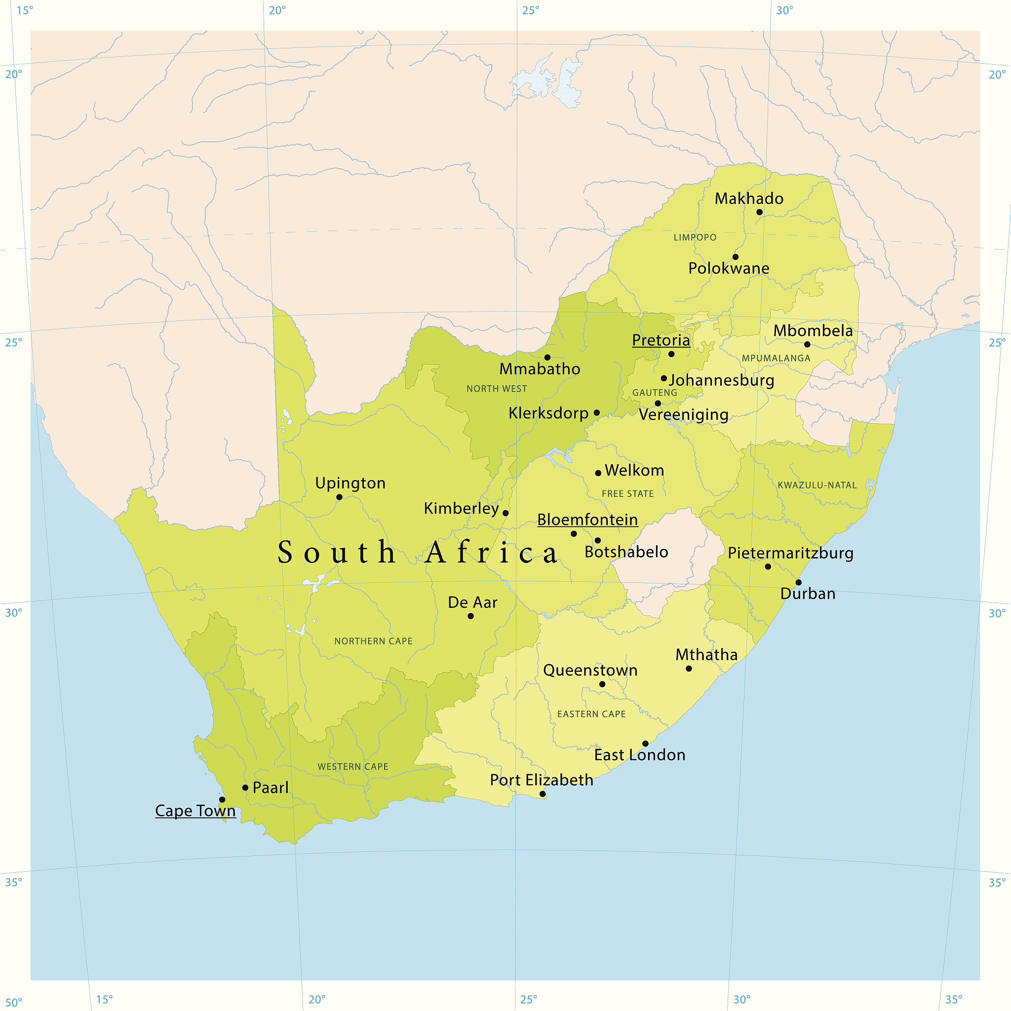 south africa vector map