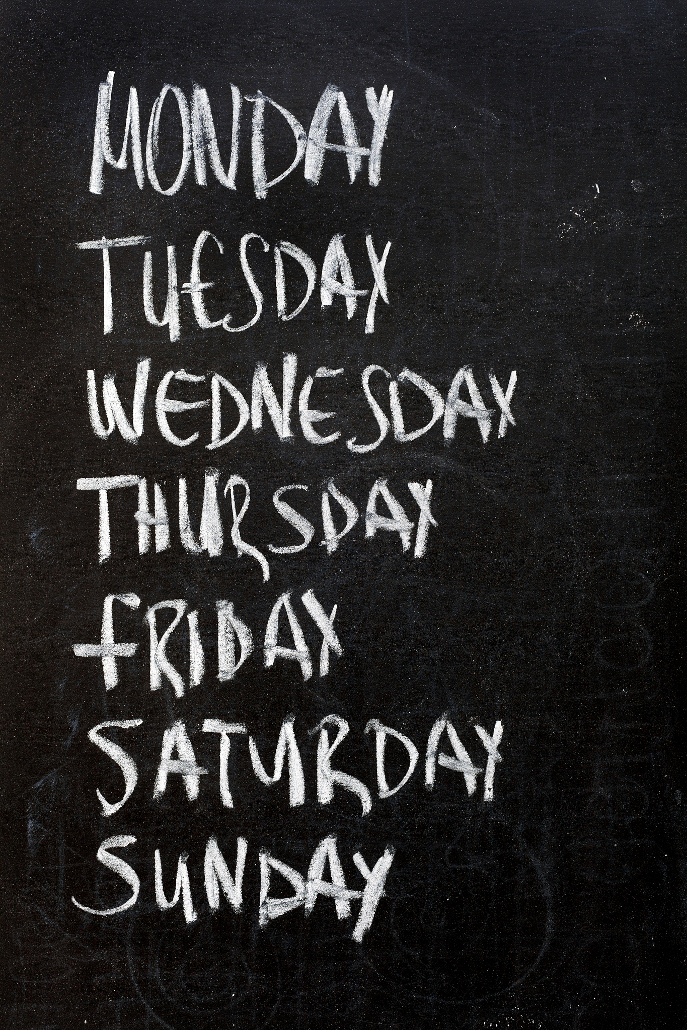 weekdays on blackboard