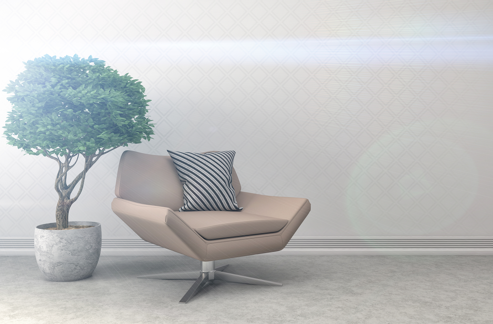 interior with chair. 3d illustration