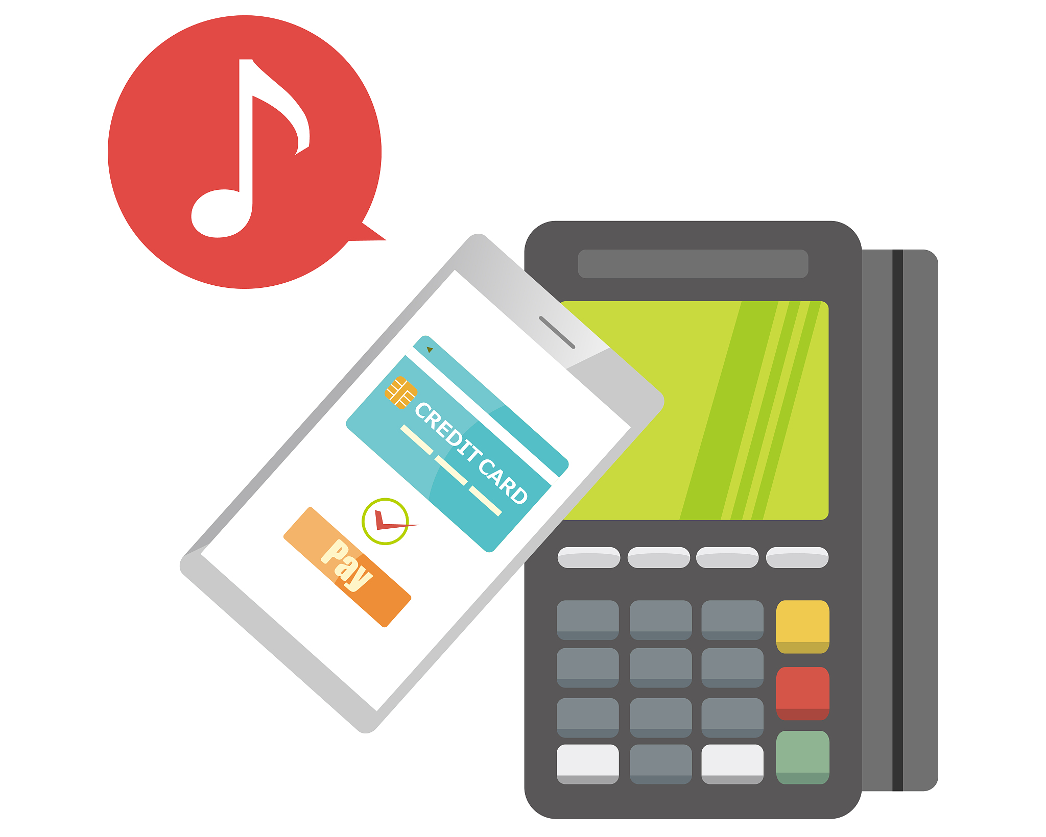 online payment. smartphone. vector illustration . electronic pay