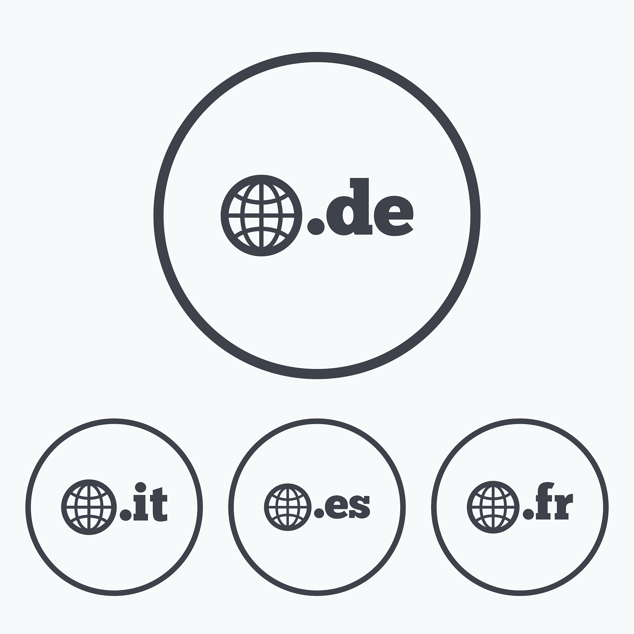 top-level domains signs de it es and fr