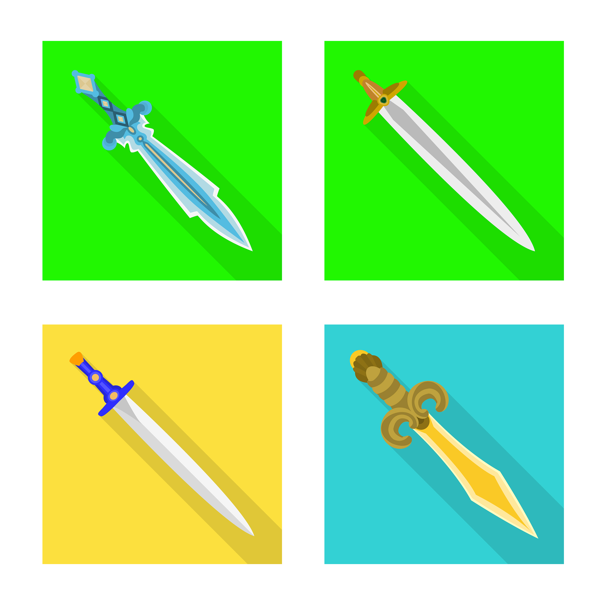 and sword icon set and