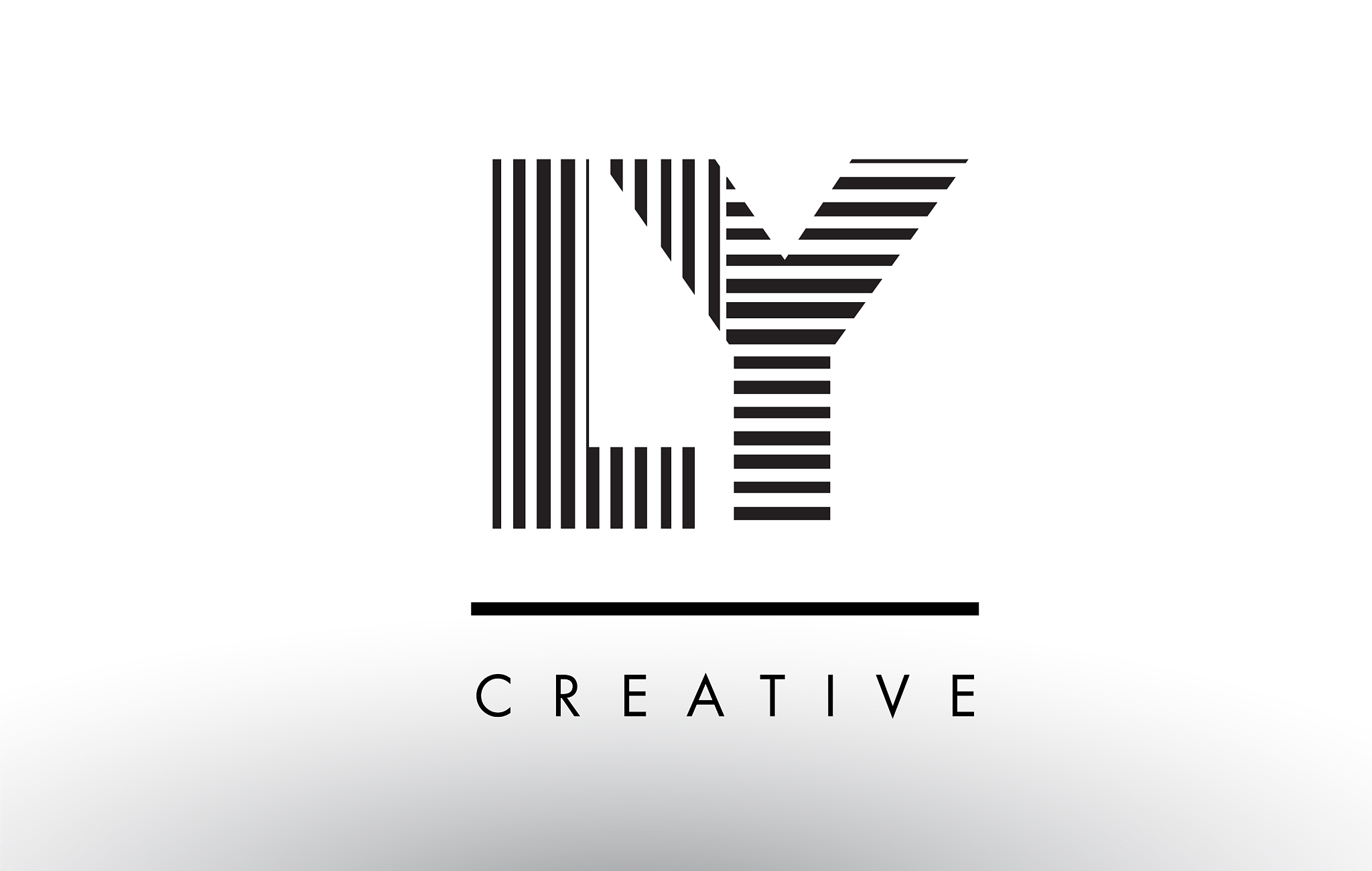 ly l y black and white lines letter logo design