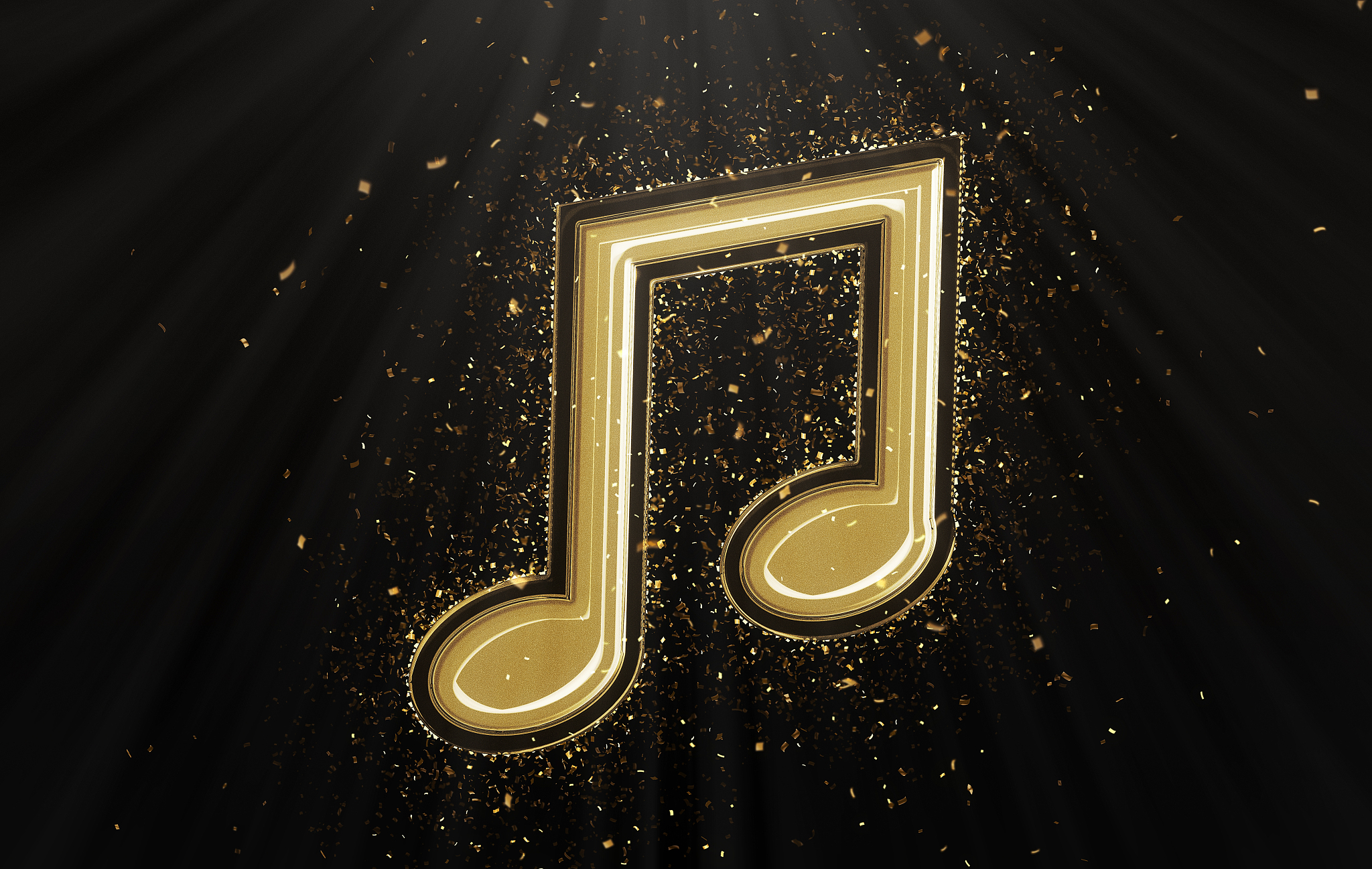 gold music note