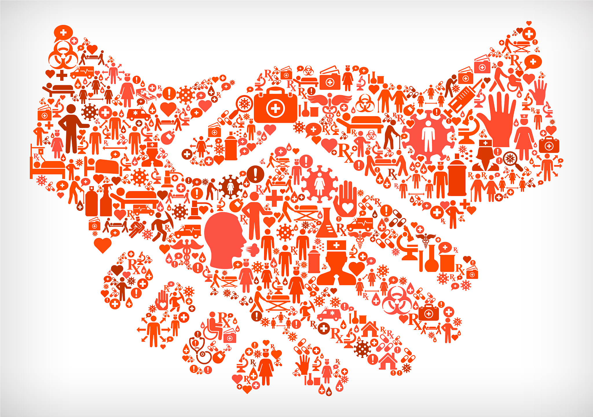 flu coronavirus icon pattern
