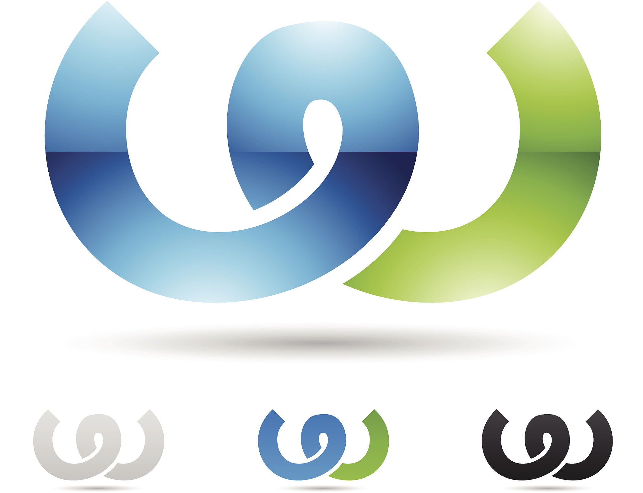 abstract icon for letter w