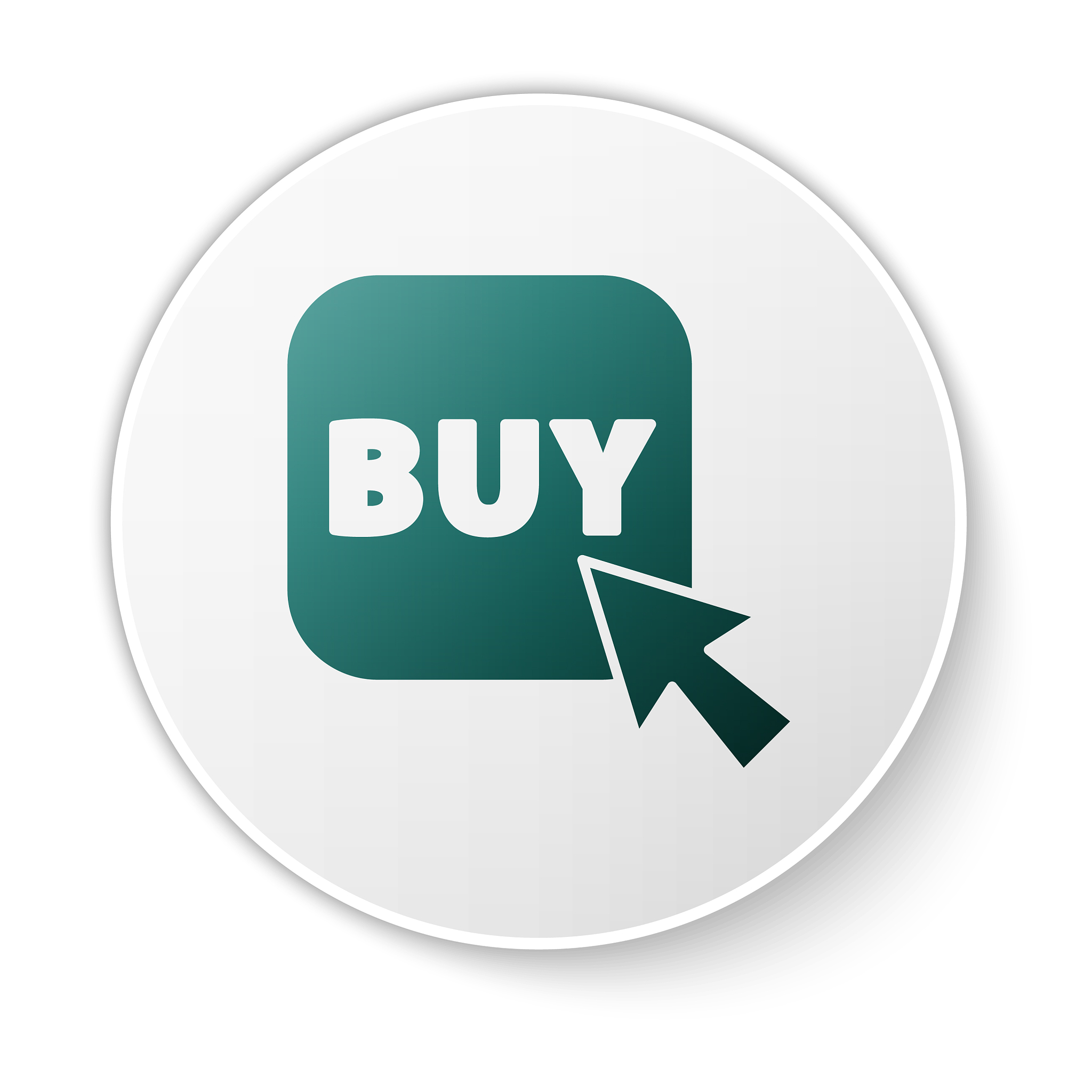green buy button icon isolated on white background