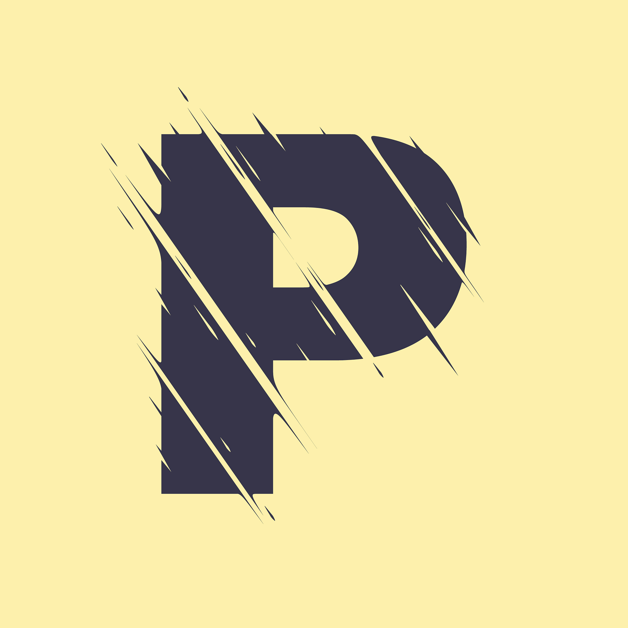 scribbled letter p