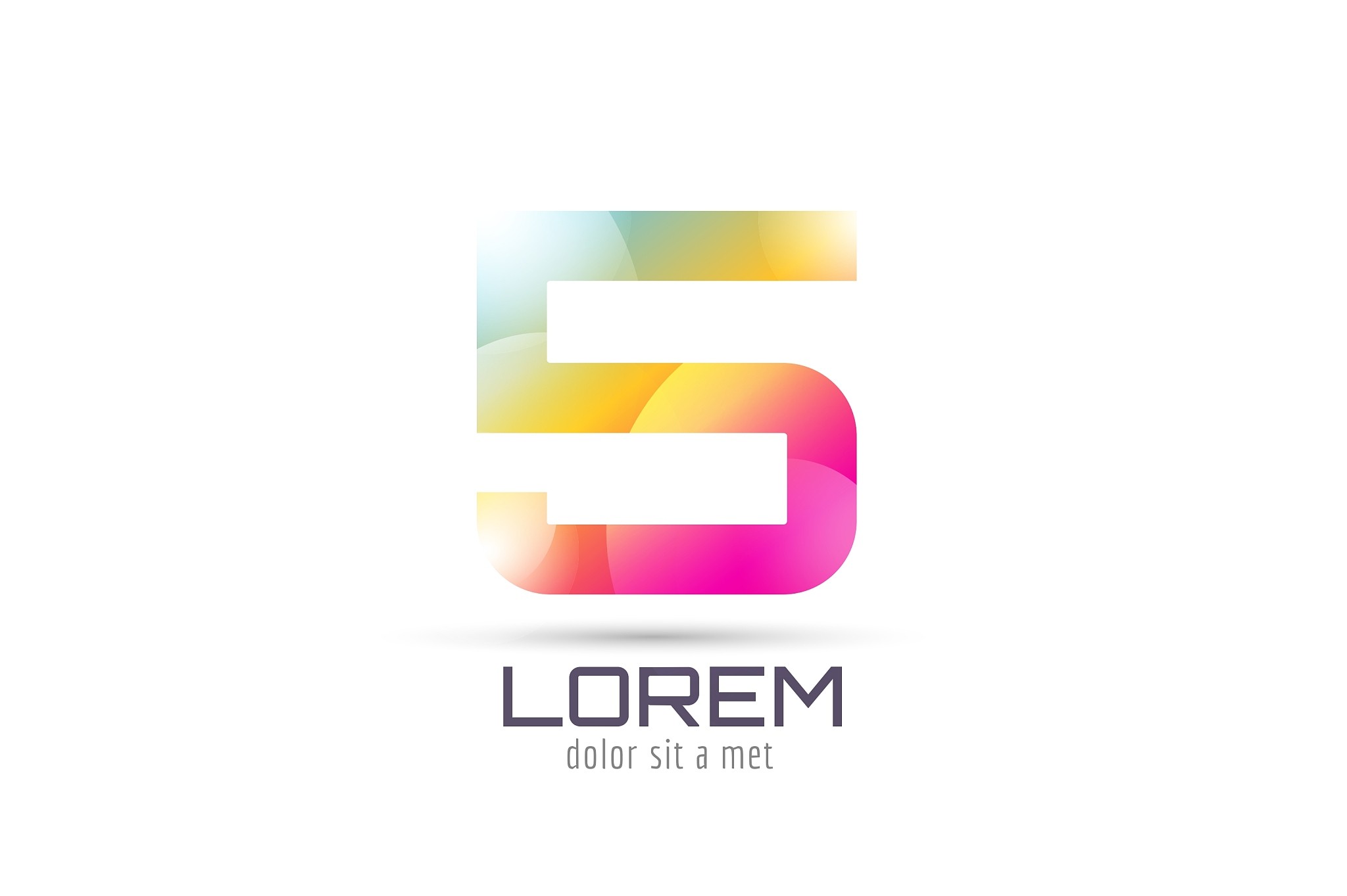 5 logo template abstract arrow shape and