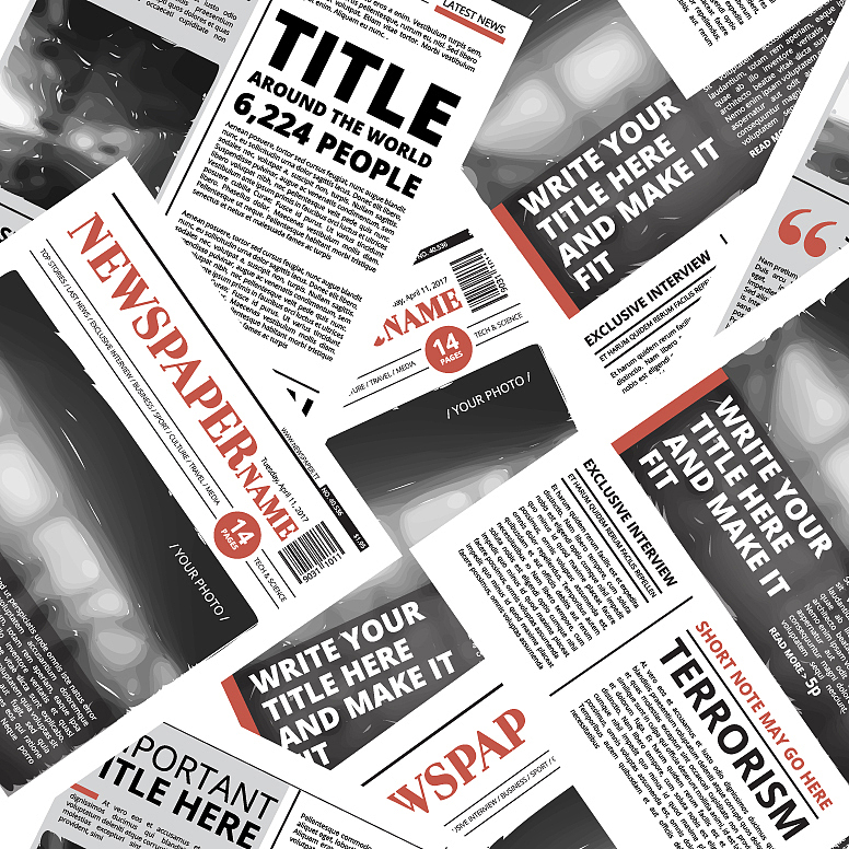 seamless pattern of print newspaper texture