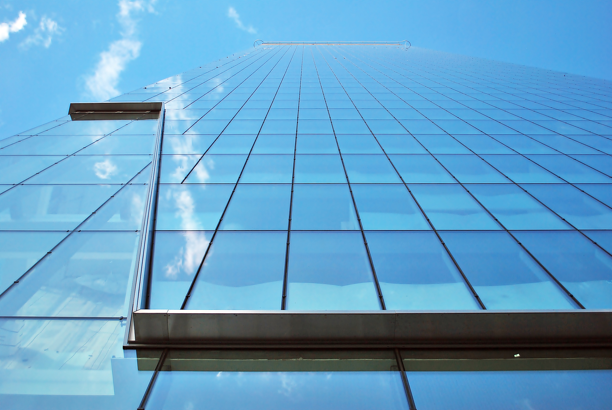 modern building.modern office building with facade of glass