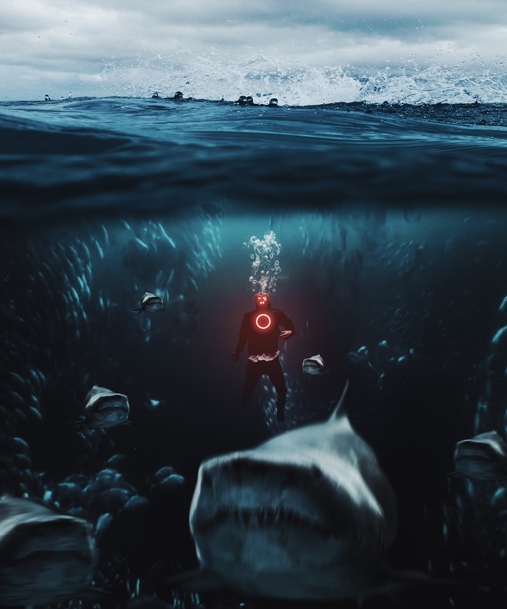 人鱼奇幻：污染与凝望交融的画卷