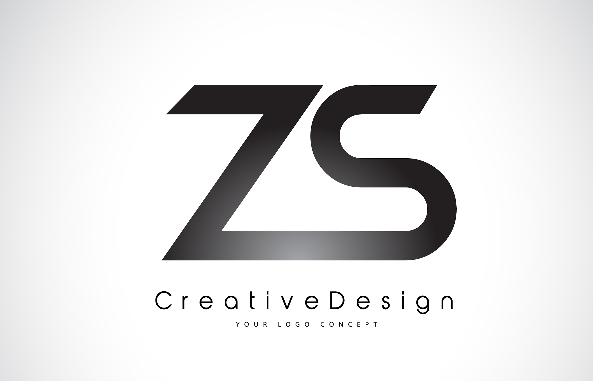 zs z s letter logo design creative icon modern