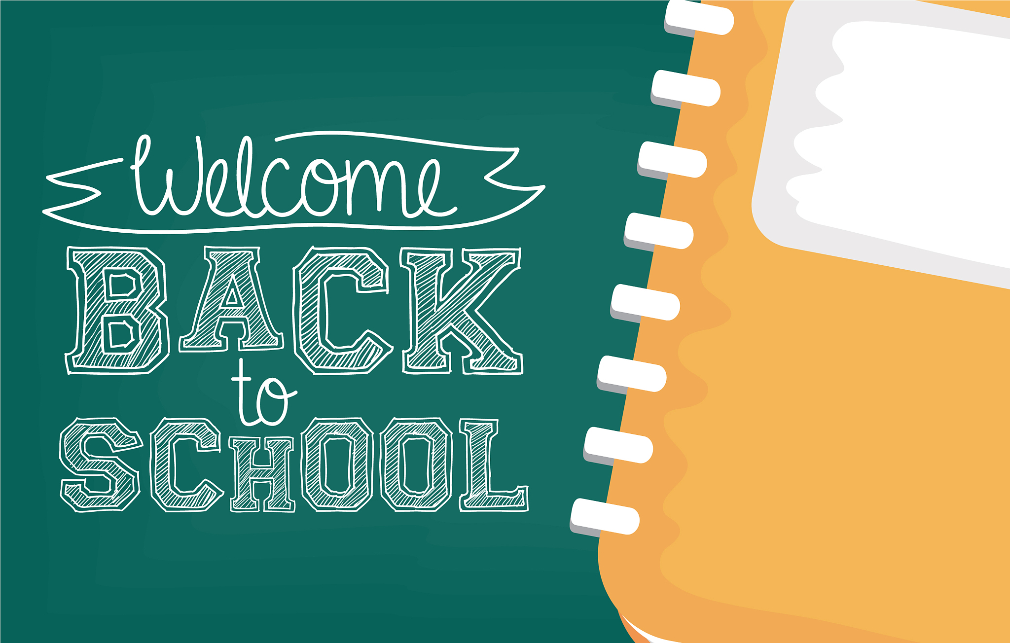 back to school card with notebook