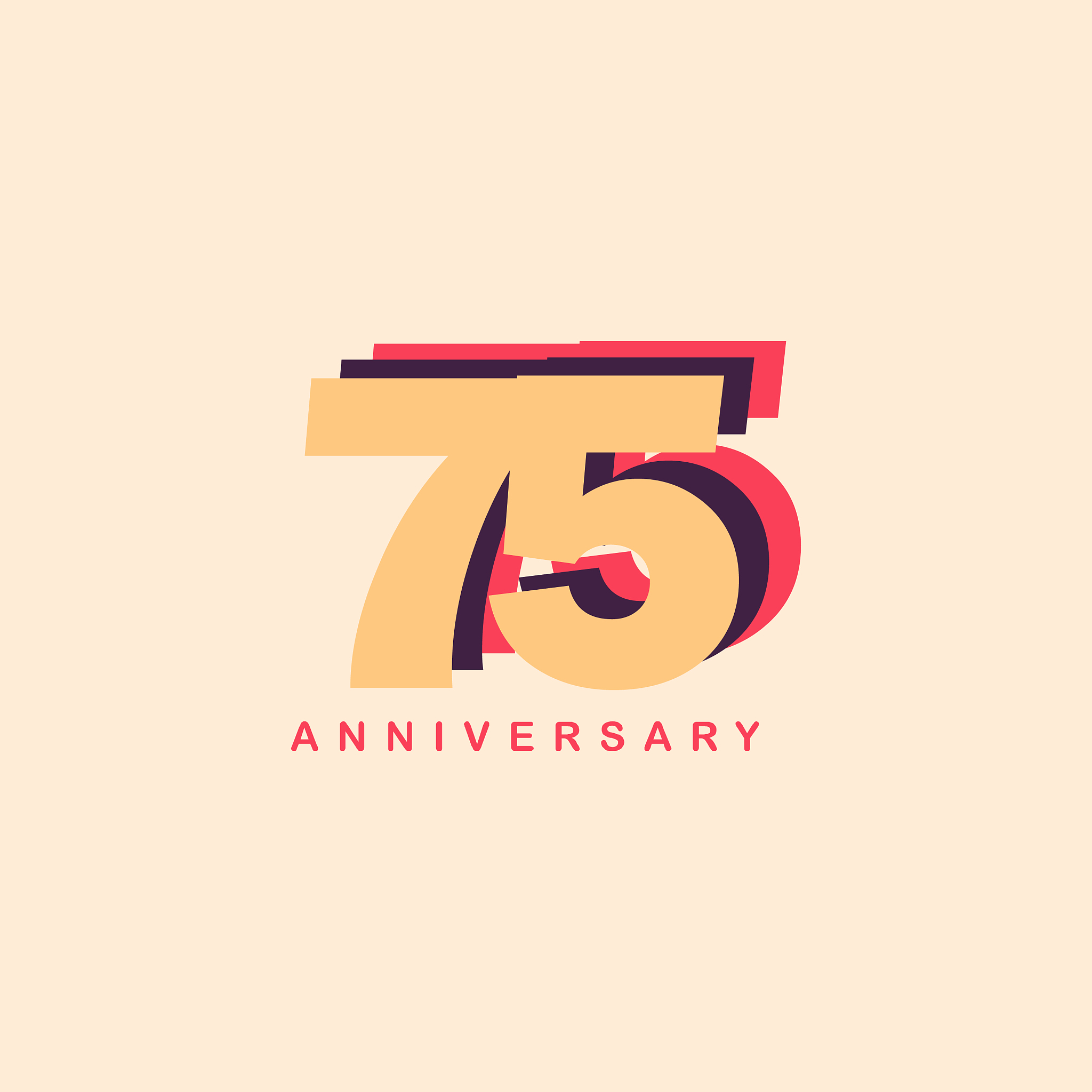 75 years anniversary template design