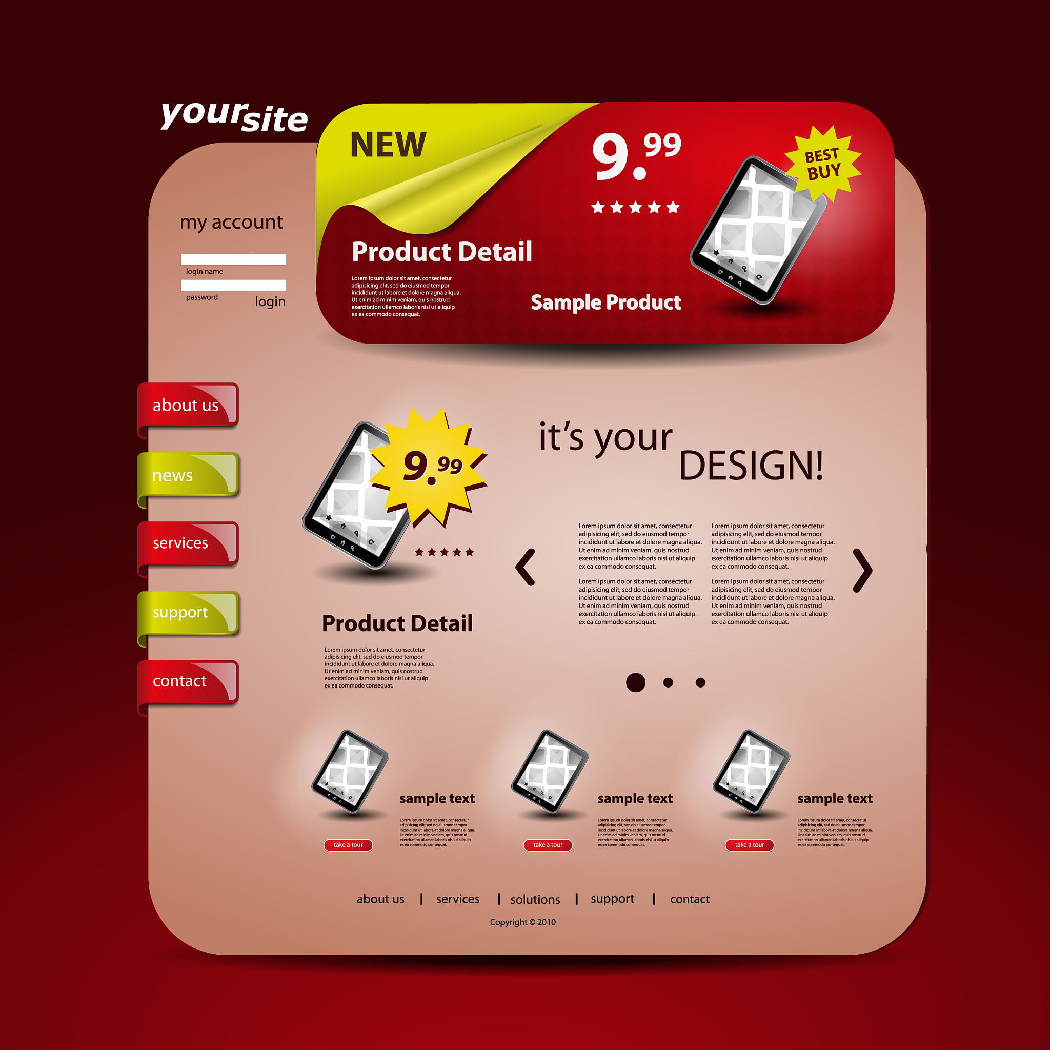 one page website template
