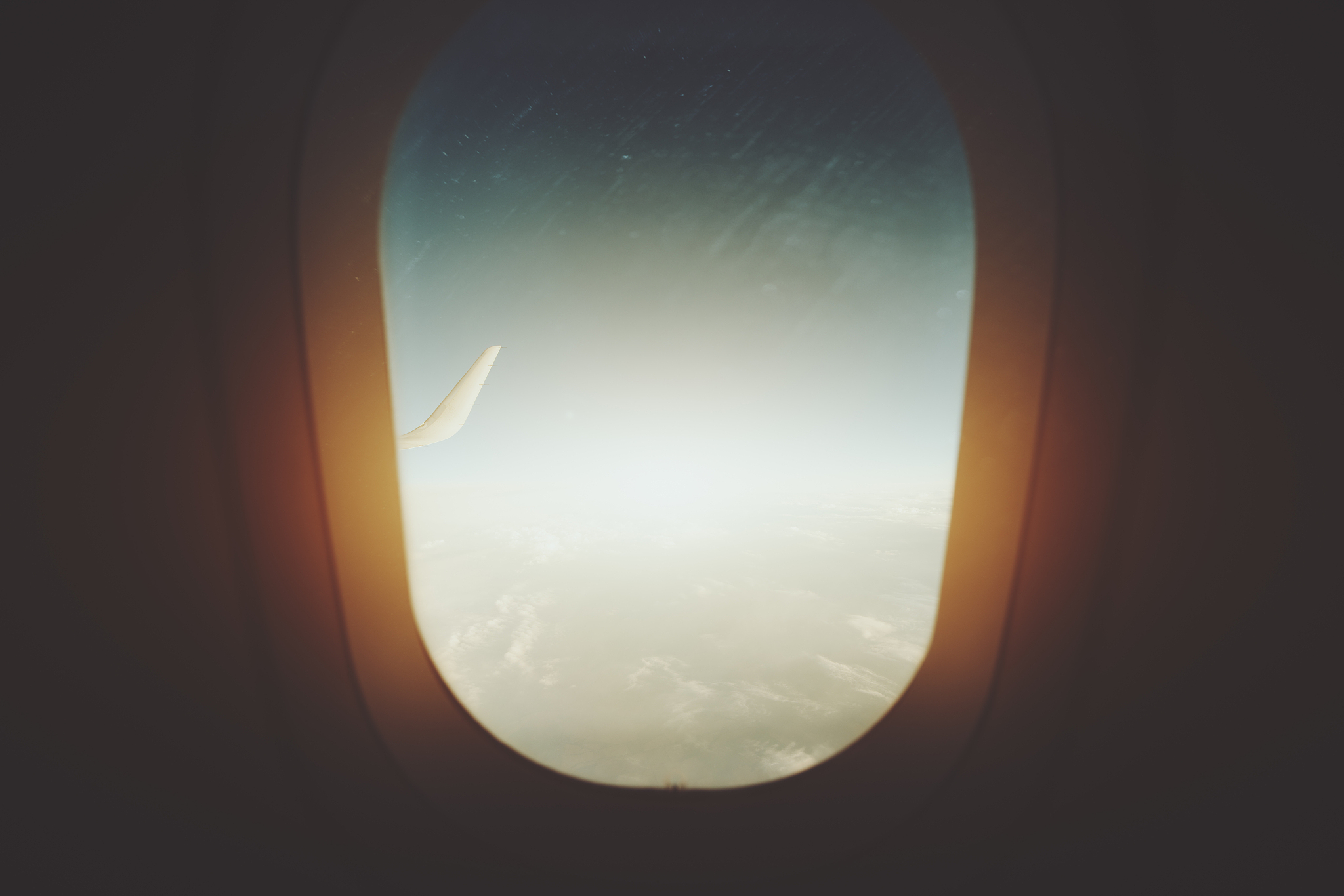 view through frozen glass of illuminator