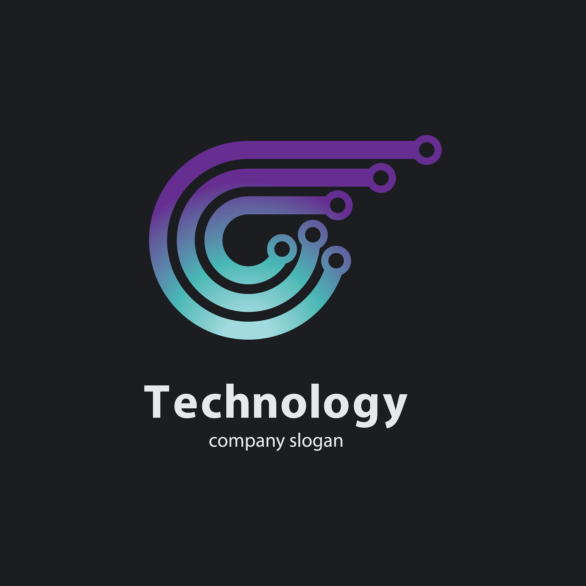 circular technology circuit icon logo