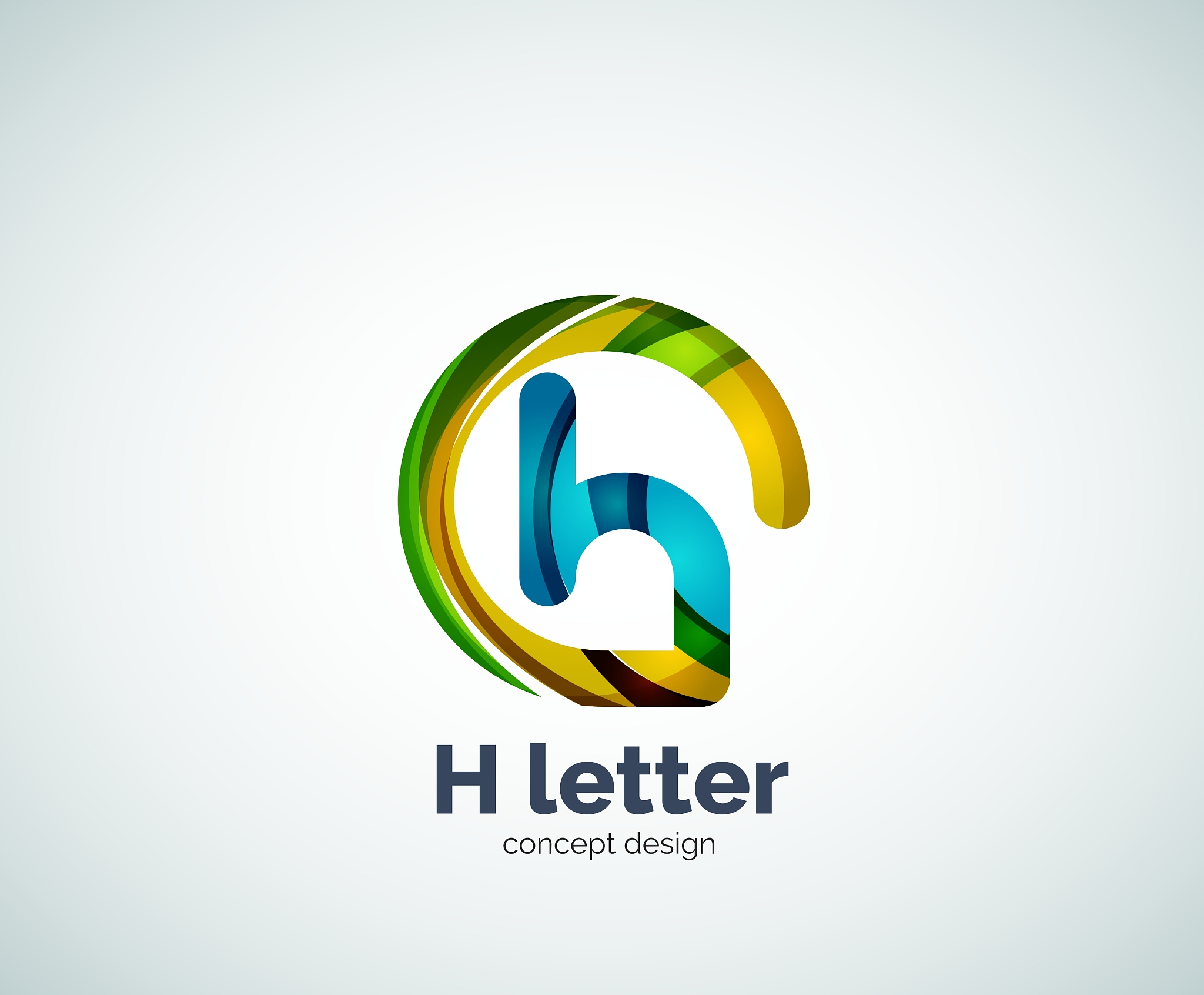 abstract h geometric letter logo template