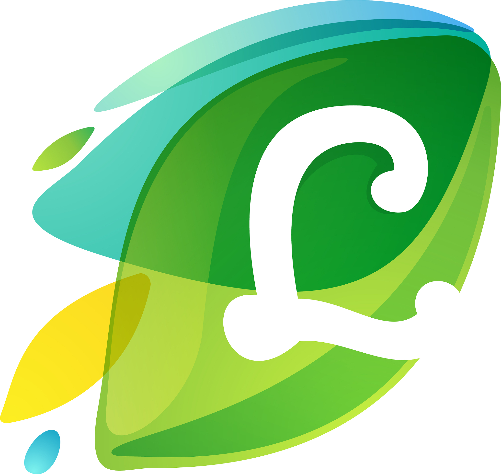 letter l logo in dynamic leaves intersection shape