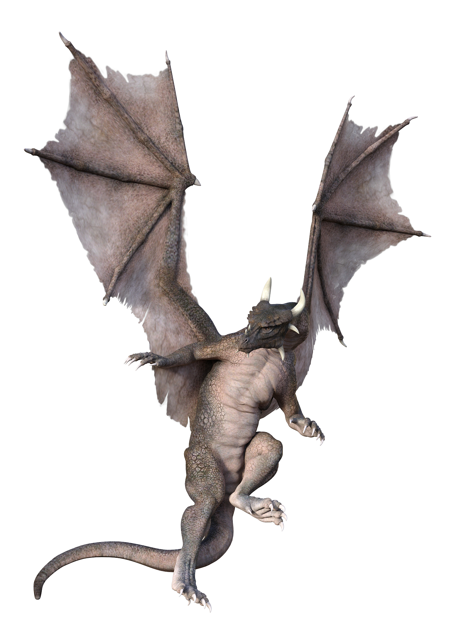 3d illustration fantasy dragon on white