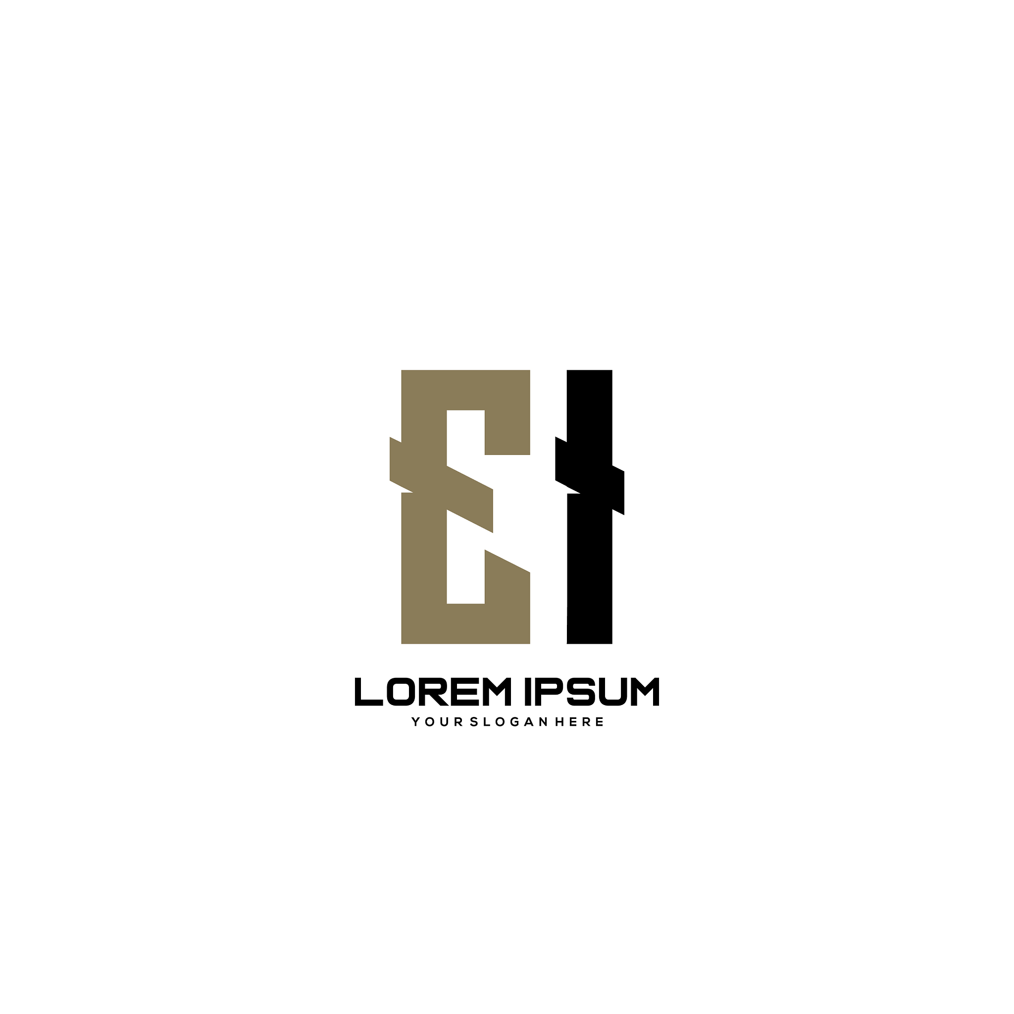 ei initial letter minimalist art logo