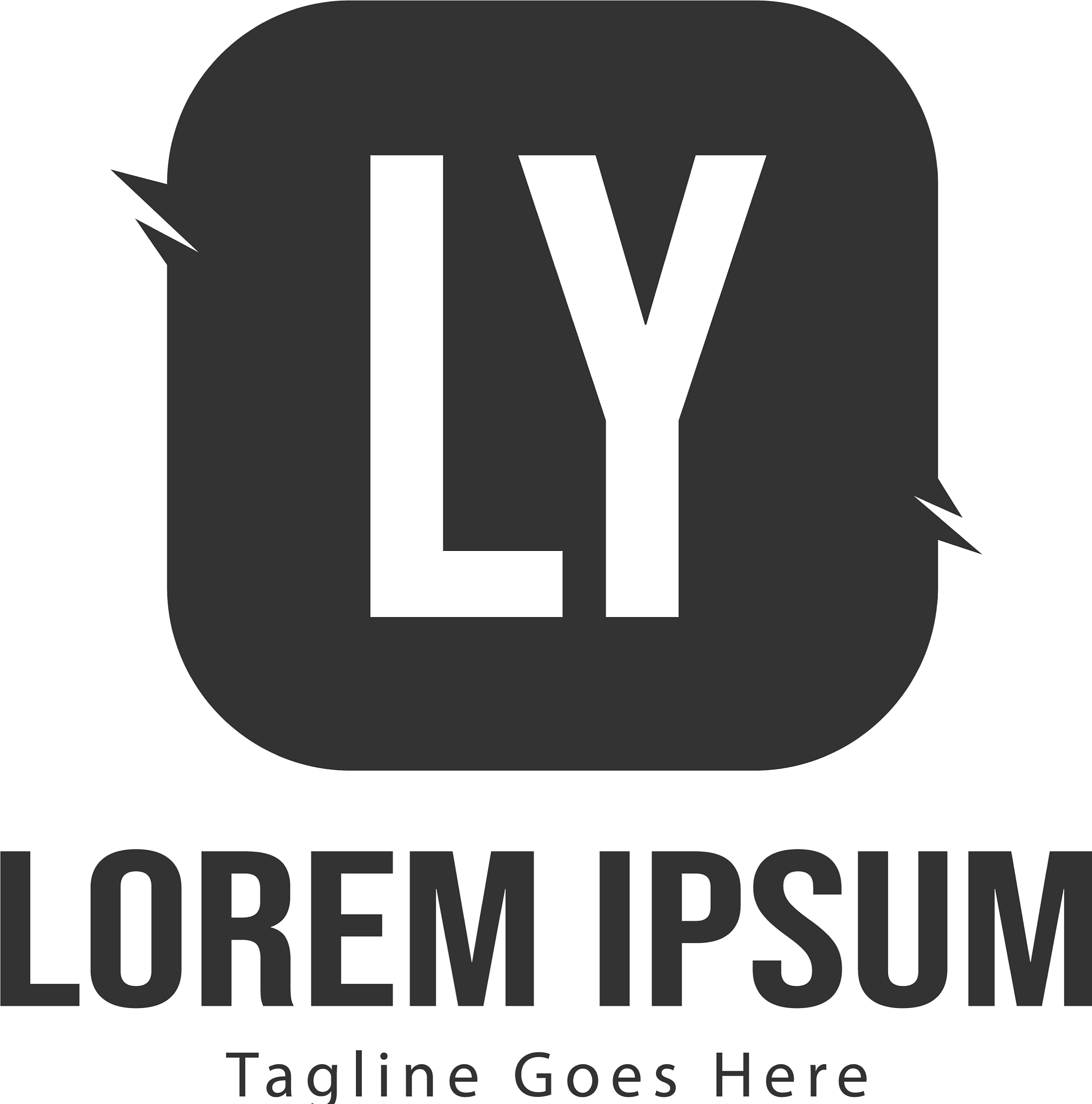 initial ly logo template with modern frame