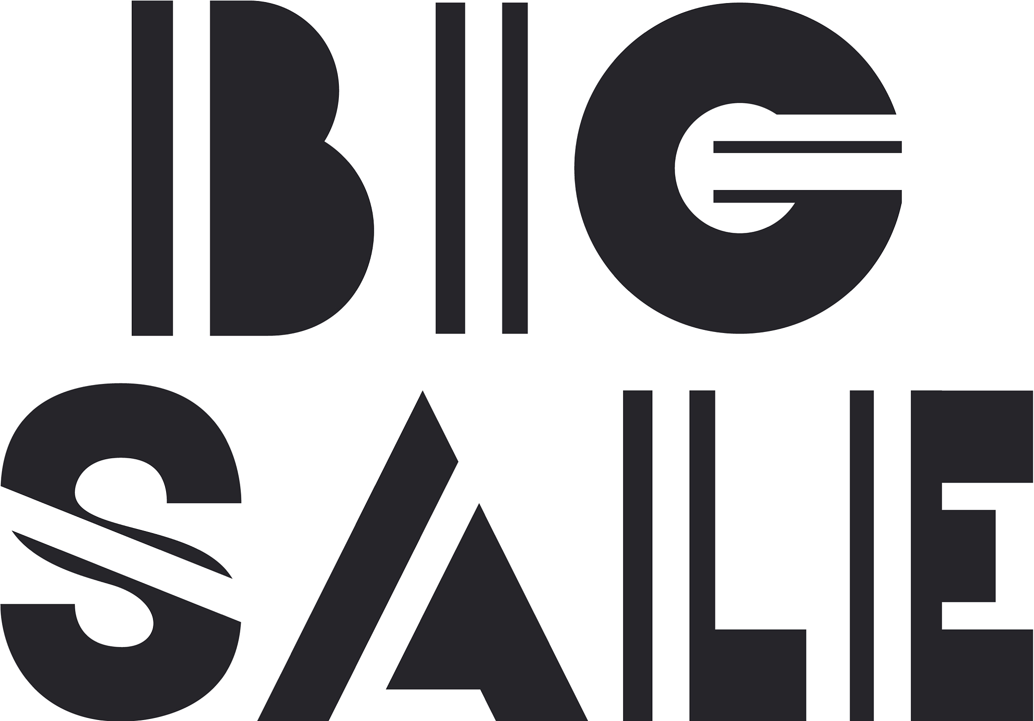 big sale message with hand made font