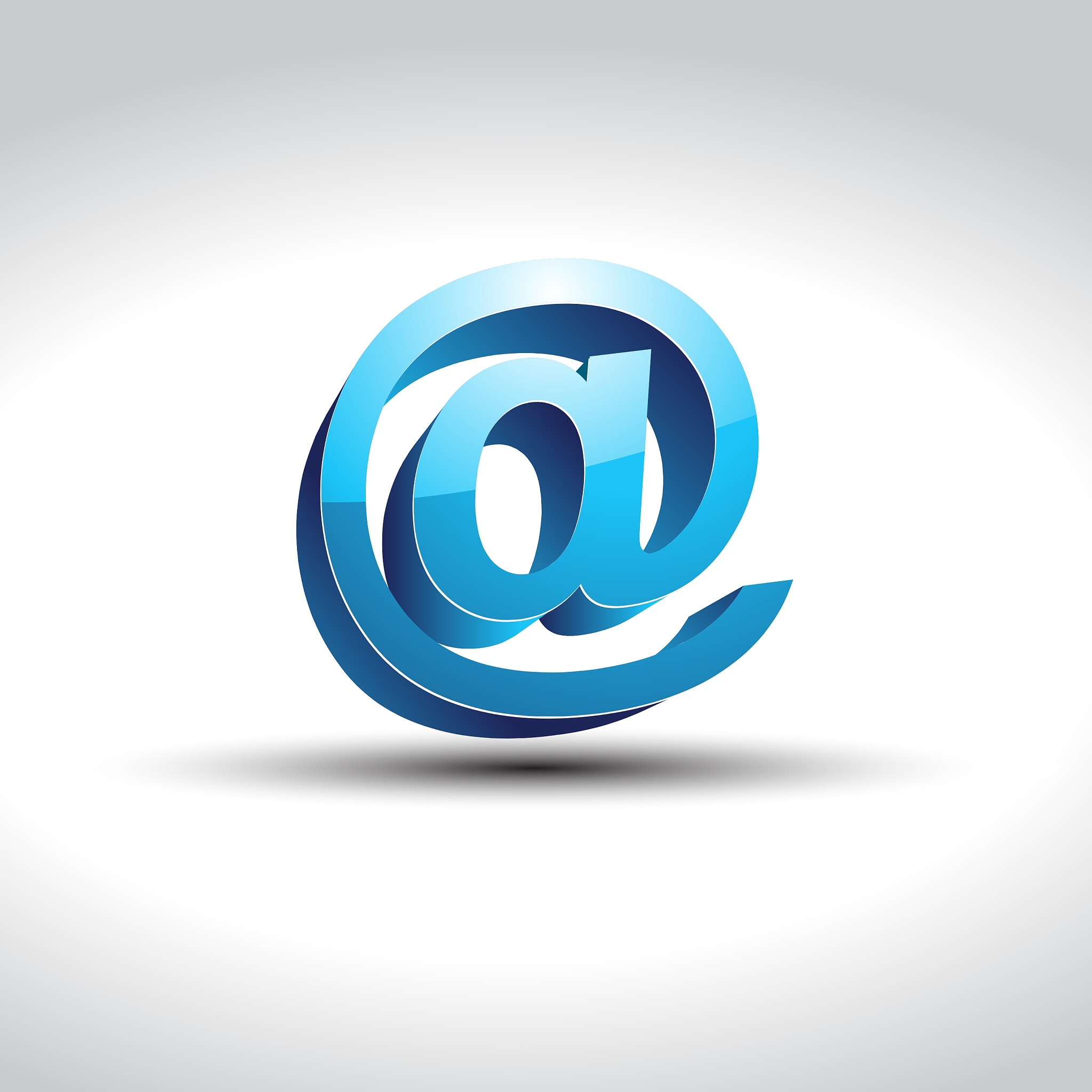 shiny blue email symbol