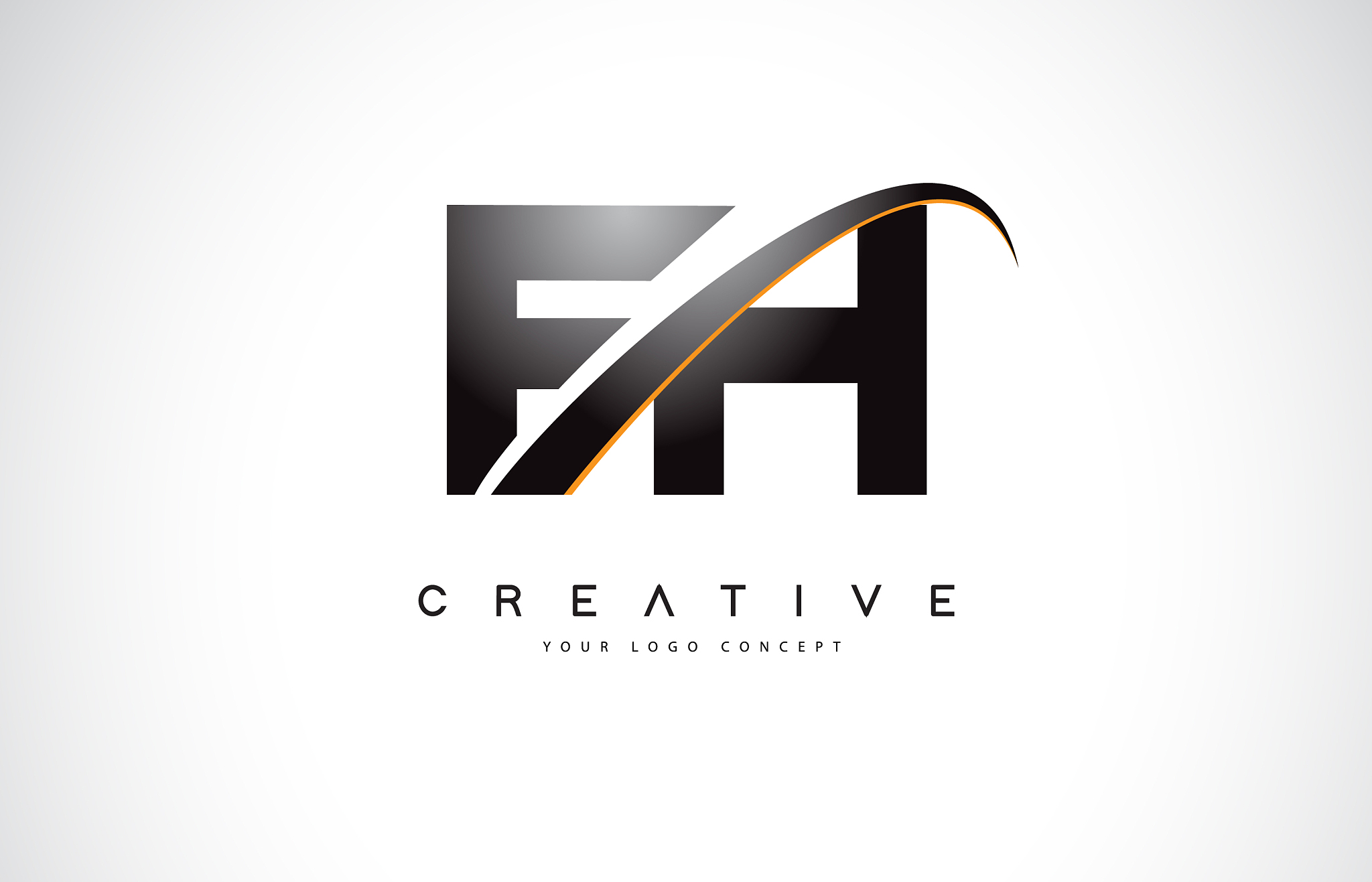 fh f h swoosh letter logo design with modern
