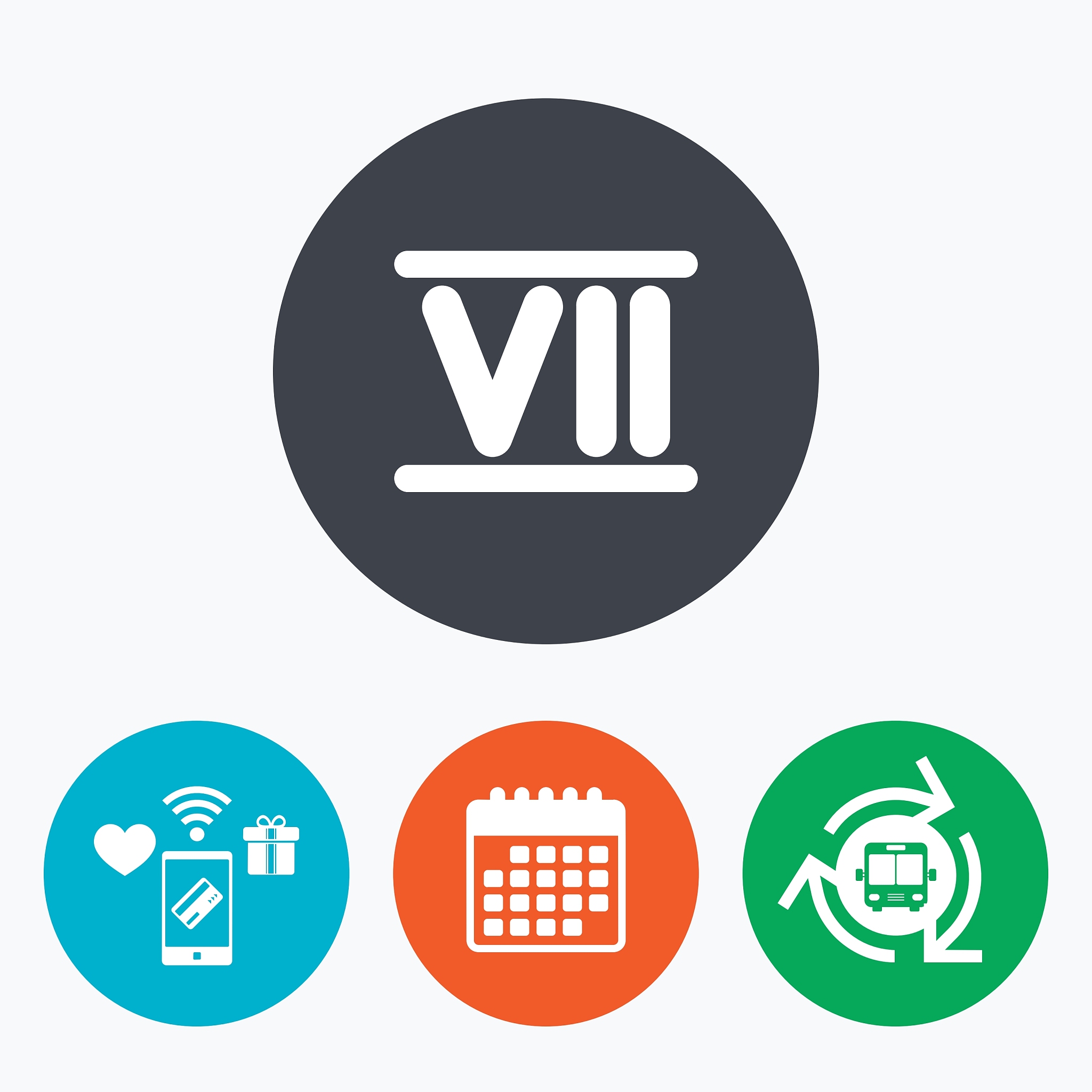 roman numeral seven icon roman number seven sign