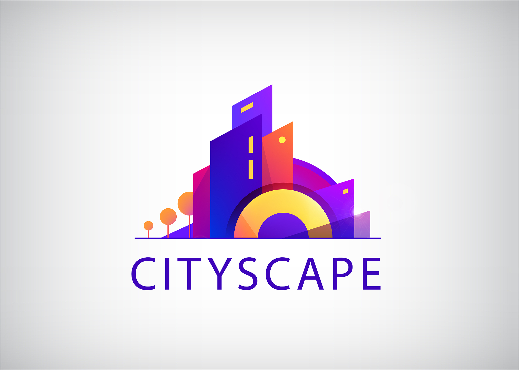 vecrtor city scape real estate agency logo