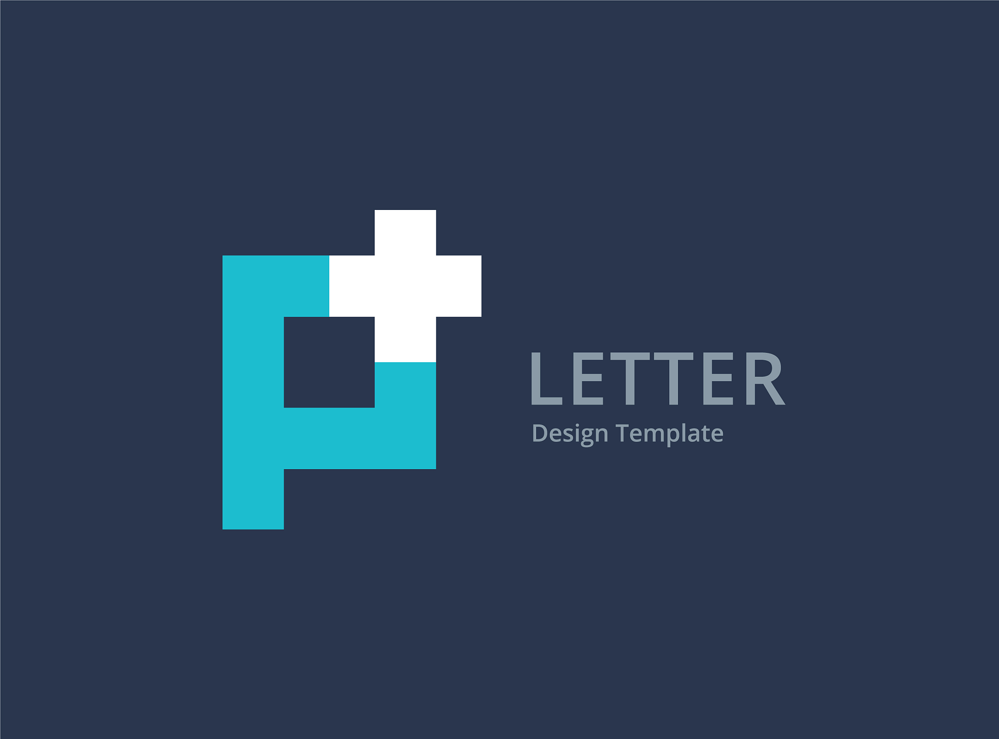 letter p cross plus medical logo icon design