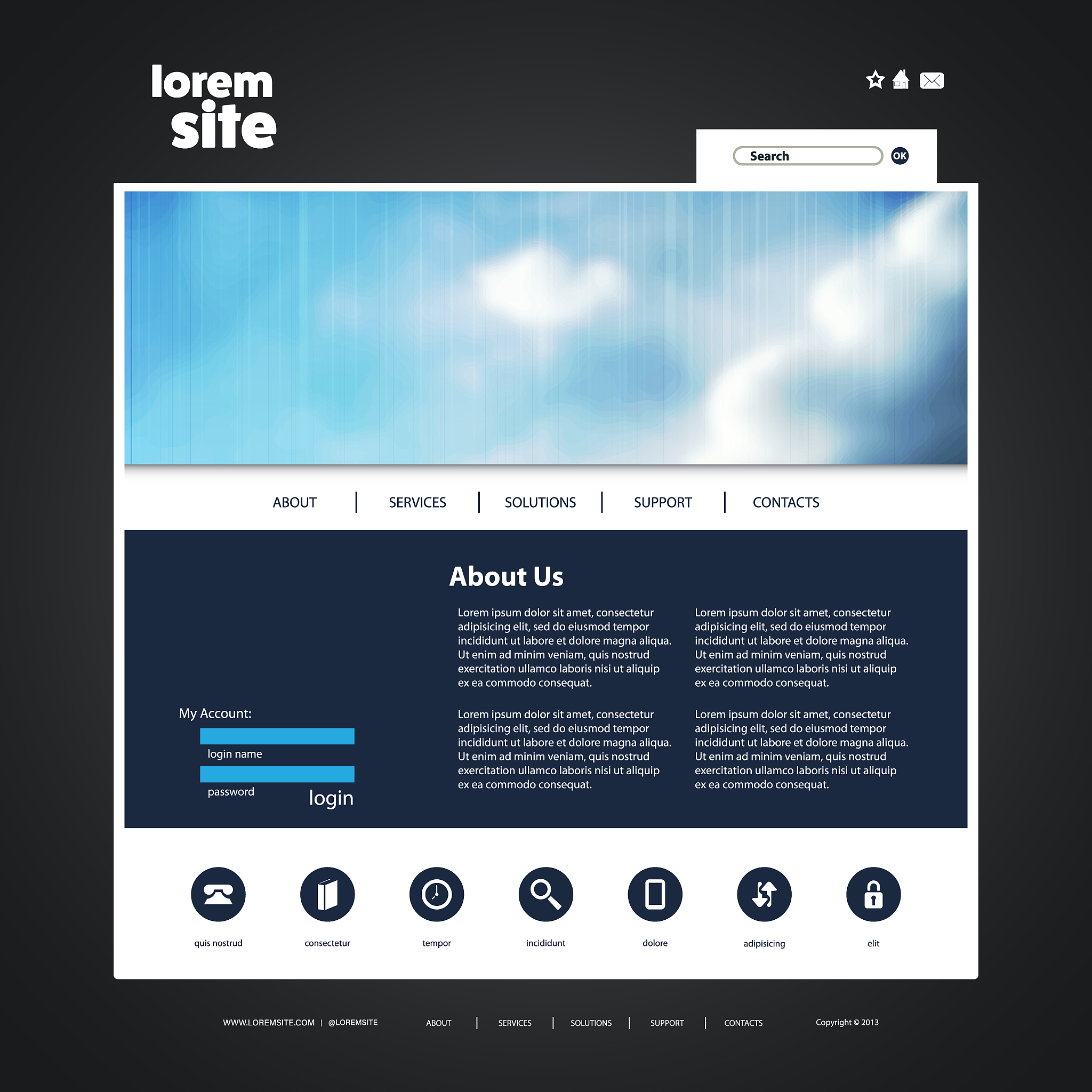 one page website template
