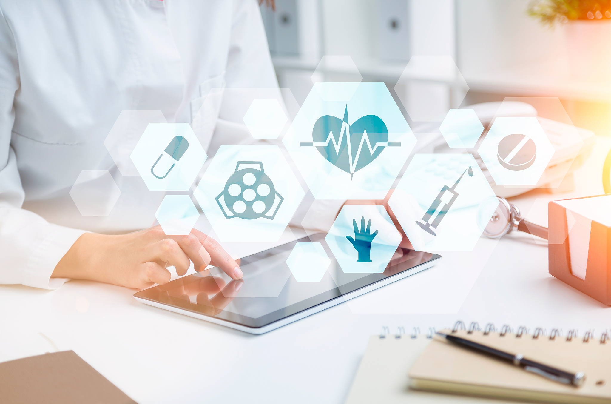 doctor with tablet