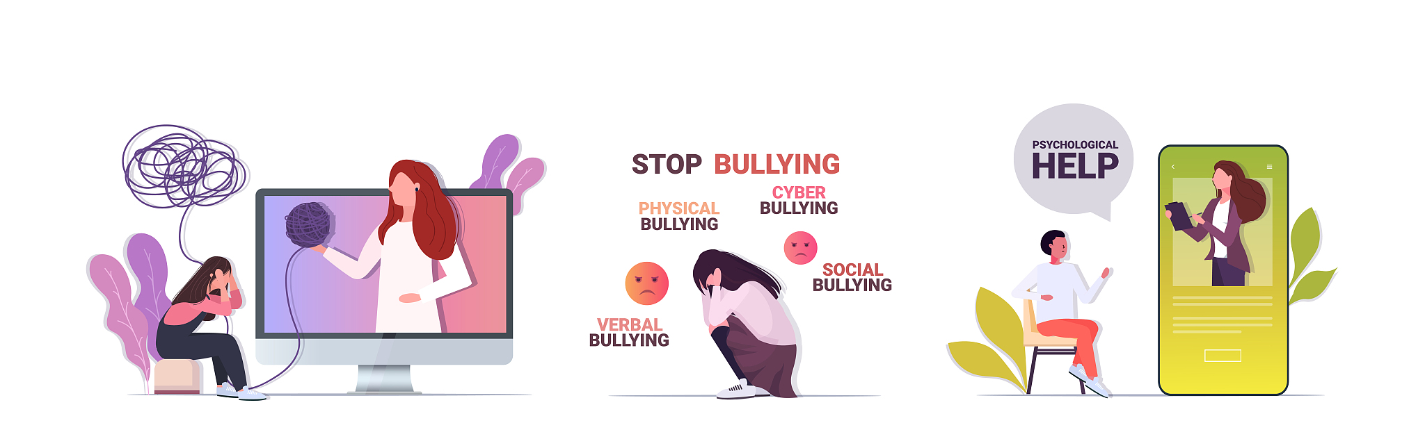 set upset people visiting psychologist depression problems stres