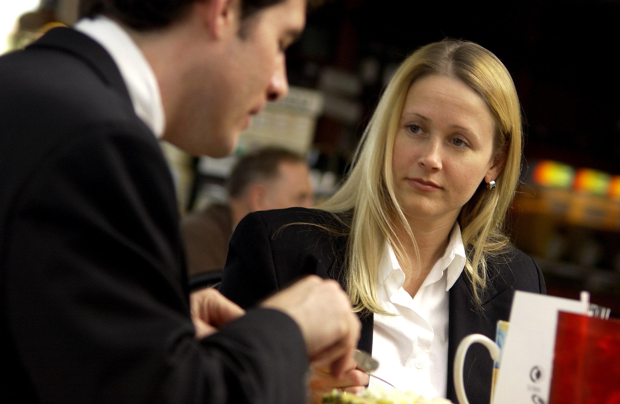 business people at lunch