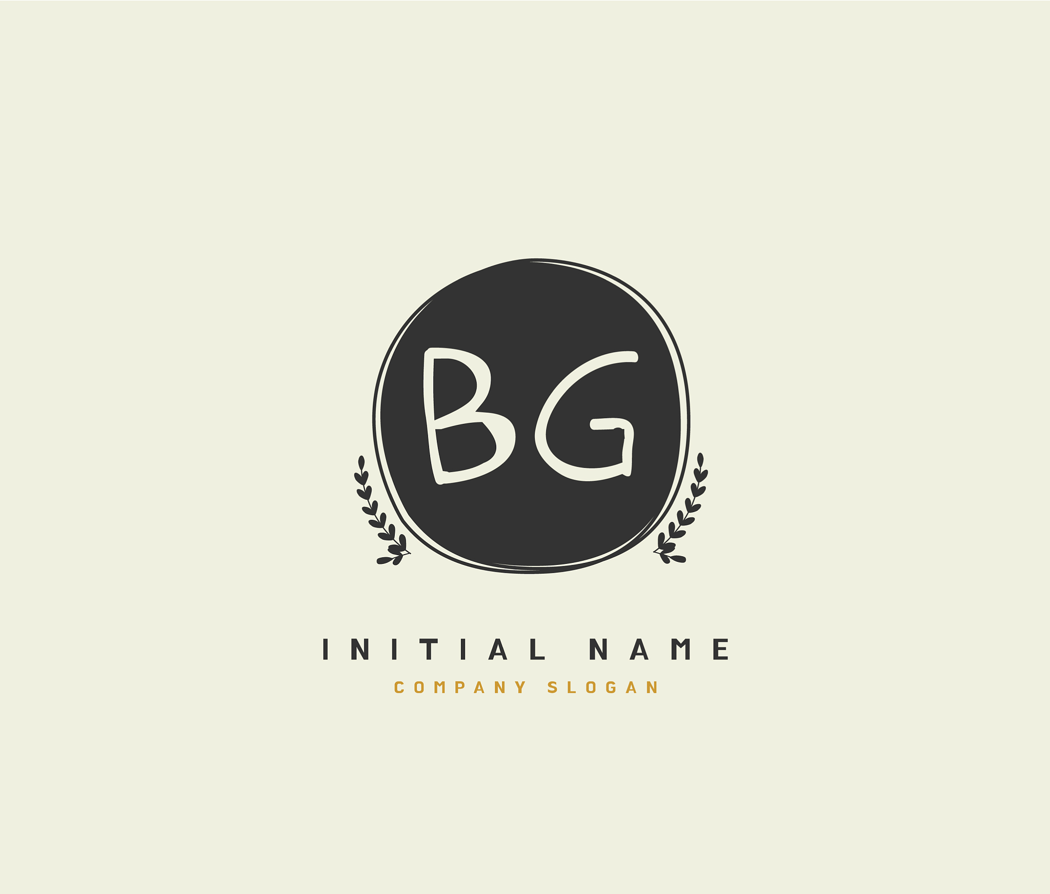 b g bg beauty initial logo handwriting logo of