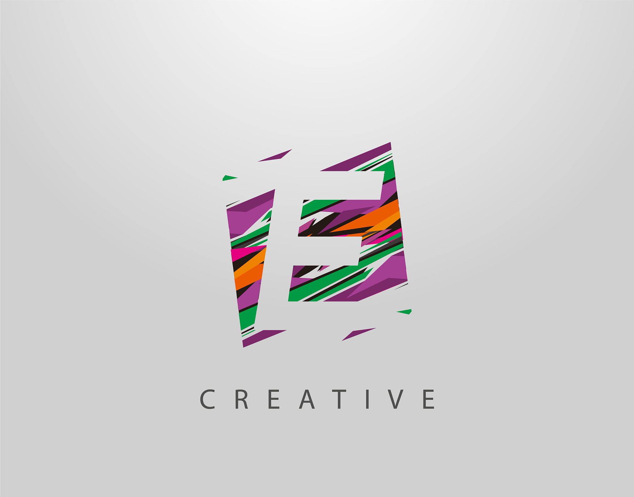 creative e letter logo modern abstract geometric