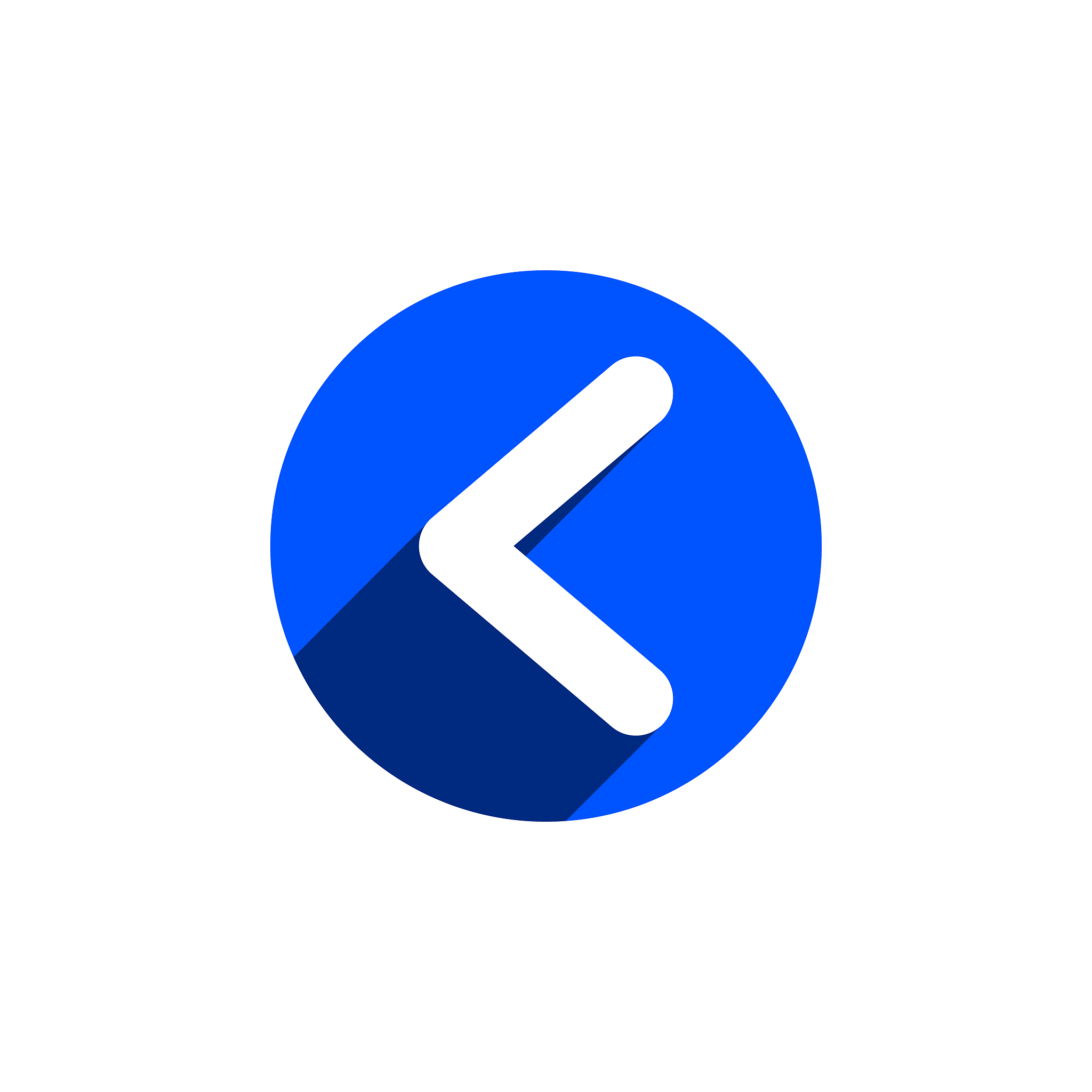 left arrow icon in trendy style. go left, previous icon for mode