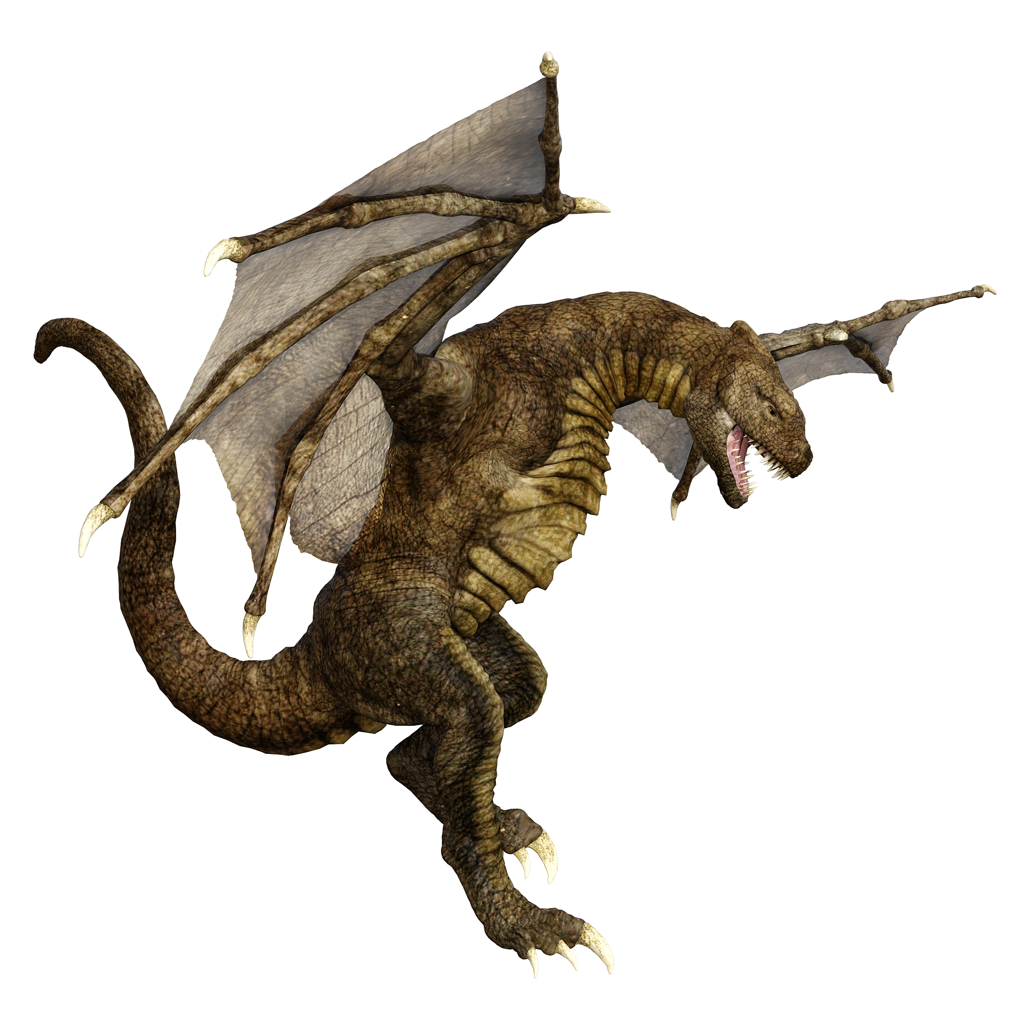 3d illustration fantasy dragon on white